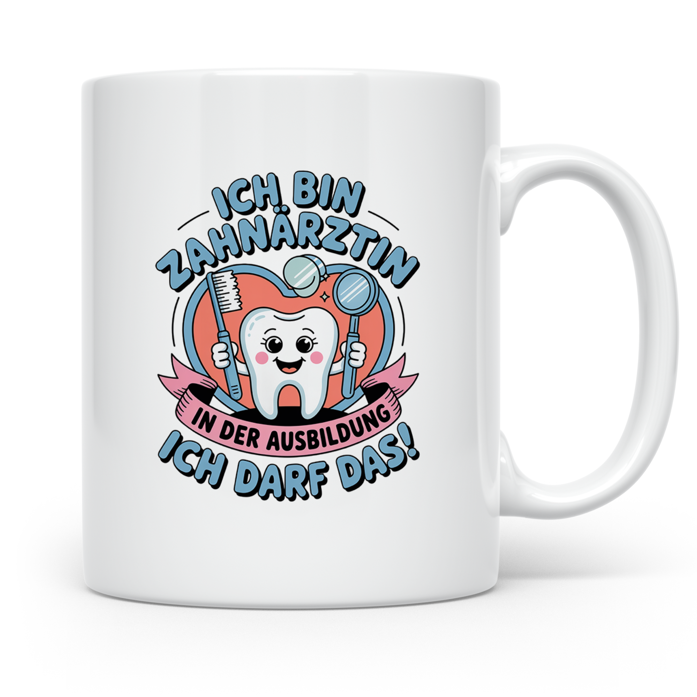 Zahnärztin in Ausbildung Tasse lustiger Spruch, Geschenk für – Weiß [farbe:weiß]