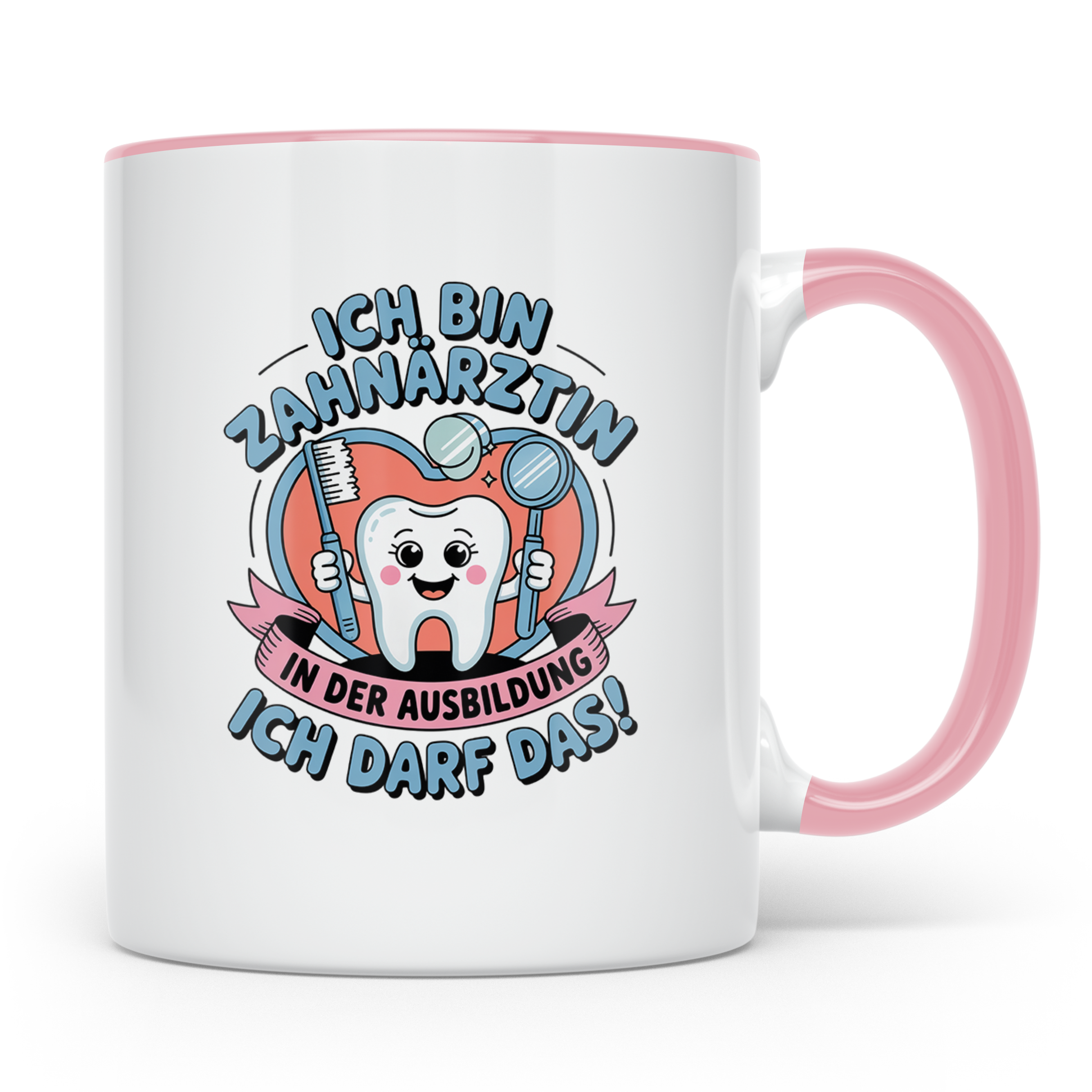 Zahnärztin in Ausbildung Tasse lustiger Spruch, Geschenk für – Rosa [farbe:rosa]