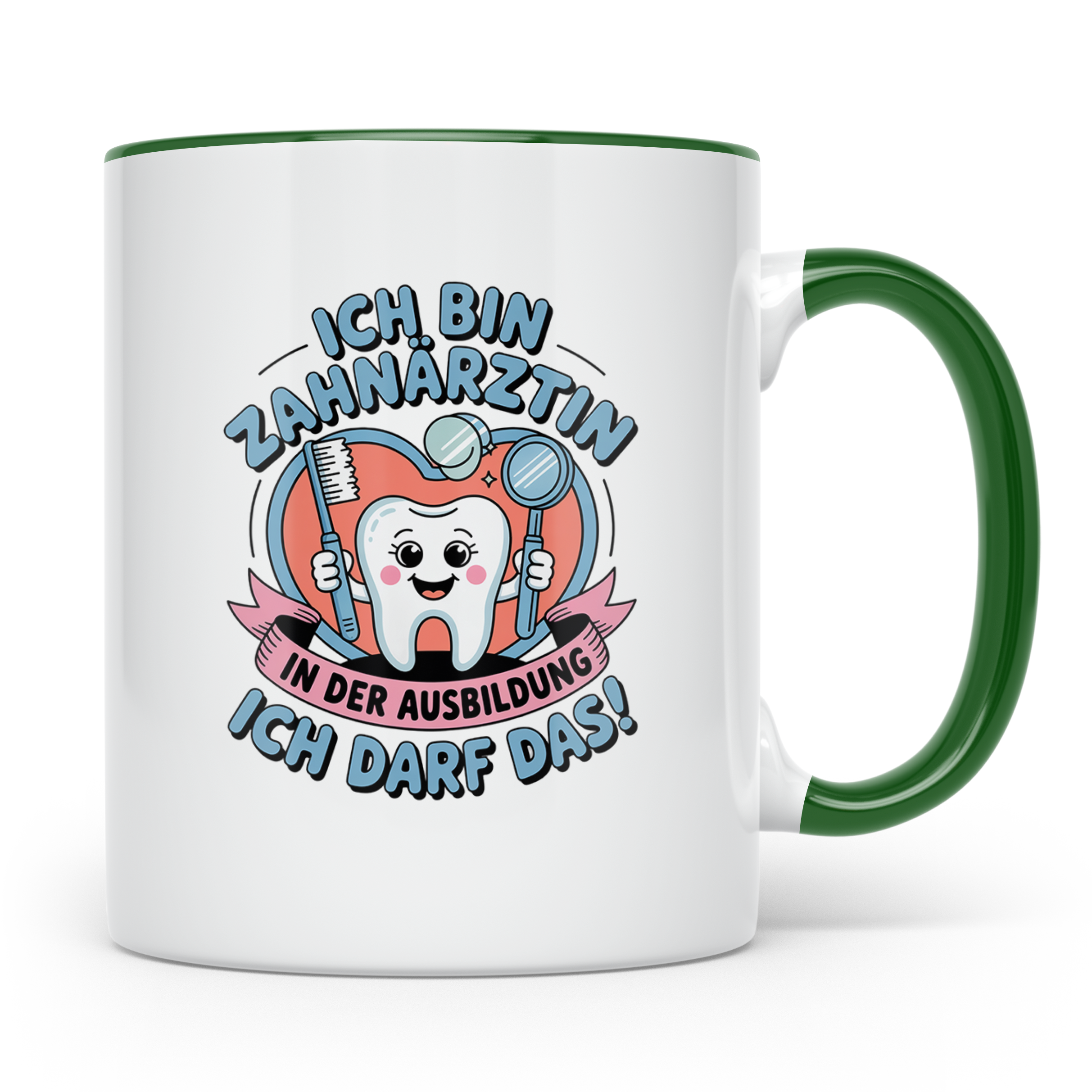 Zahnärztin in Ausbildung Tasse lustiger Spruch, Geschenk für – Grün [farbe:grün]