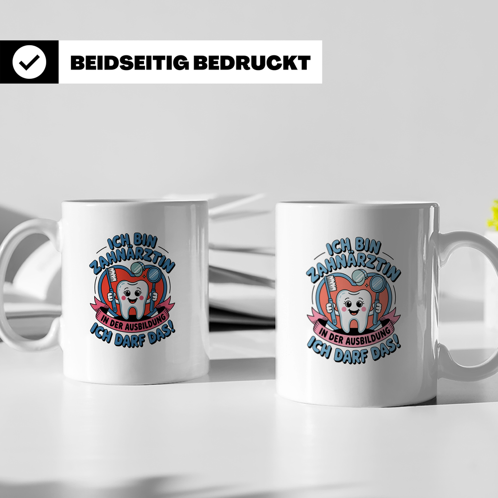 Zahnärztin in Ausbildung Tasse lustiger Spruch, Geschenk für – Weiß [farbe:weiß]