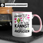 Lama Tasse - Lächle, du kannst sie nicht alle anspucken! Alpaka Humor Geschenkidee - Lustige Sprüche Kaffeetasse für Lama Liebhaber!
