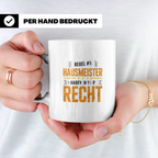 Hausmeister Tasse Spruch Regel #1 Haben immer Recht | Gesche – Weiß [farbe:weiß]