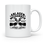 Anlagenmechaniker Tasse mit Spruch Unmögliches erledigt Wund – Weiß [farbe:weiß]