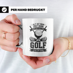 Golfer Tasse mit Spruch 'Alt ist man erst dann...' Geschenk  – Weiß [farbe:weiß]