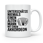 Akkordeon Tasse Alter Mann lustiger Spruch | Geschenk für Mu – Weiß [farbe:weiß]