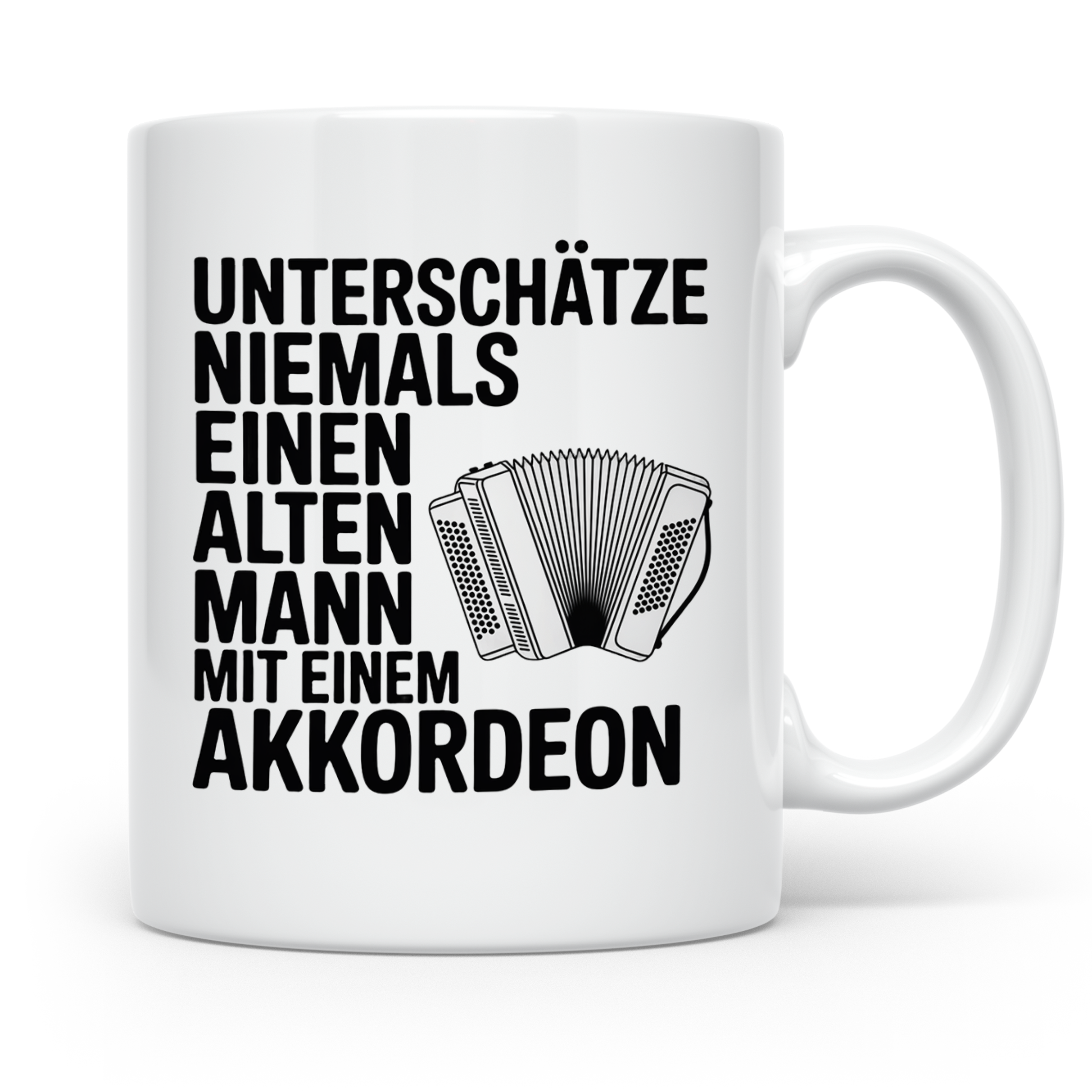 Akkordeon Tasse Alter Mann lustiger Spruch | Geschenk für Mu – Weiß [farbe:weiß]