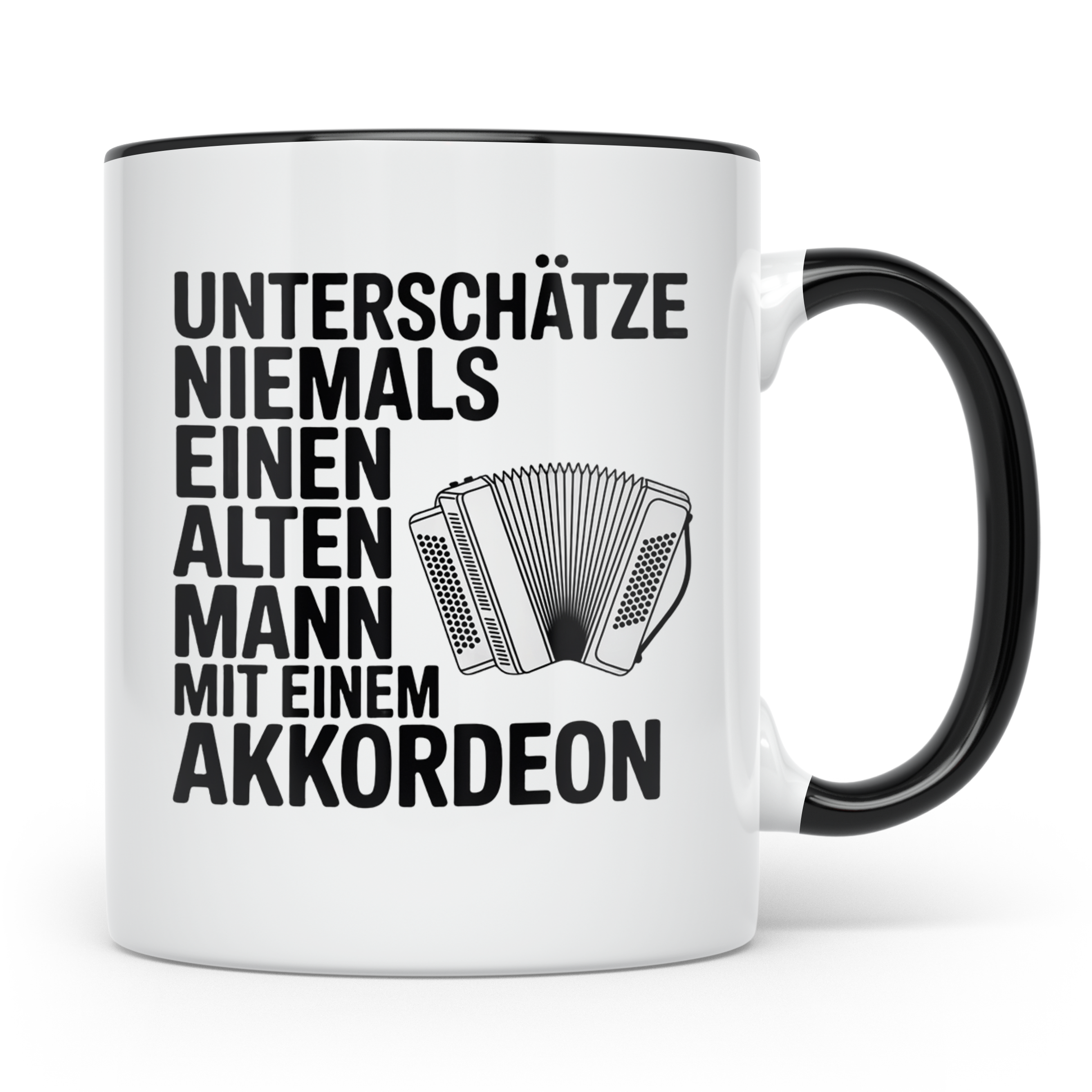 Akkordeon Tasse Alter Mann lustiger Spruch | Geschenk für Mu – Schwarz [farbe:schwarz]
