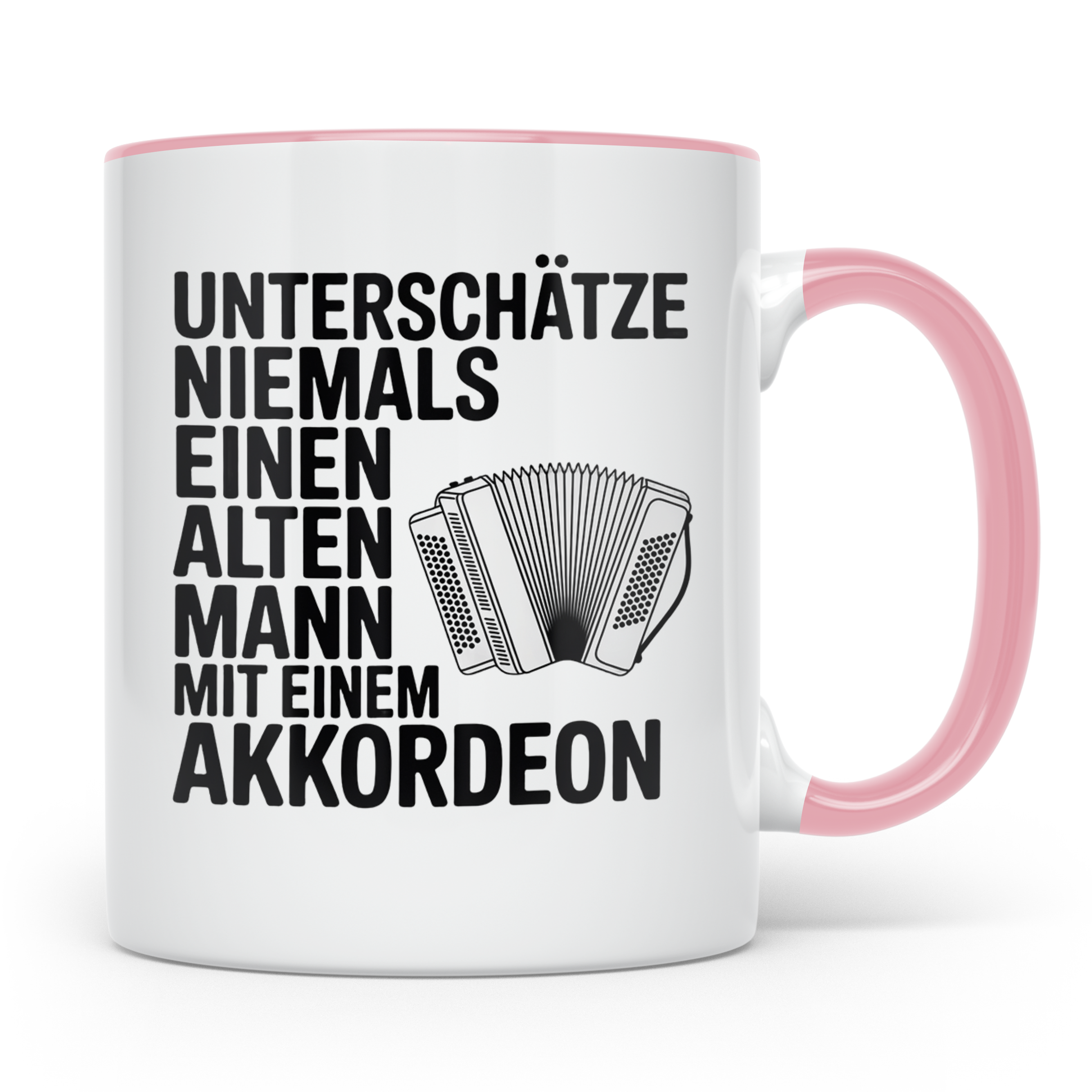 Akkordeon Tasse Alter Mann lustiger Spruch | Geschenk für Mu – Rosa [farbe:rosa]
