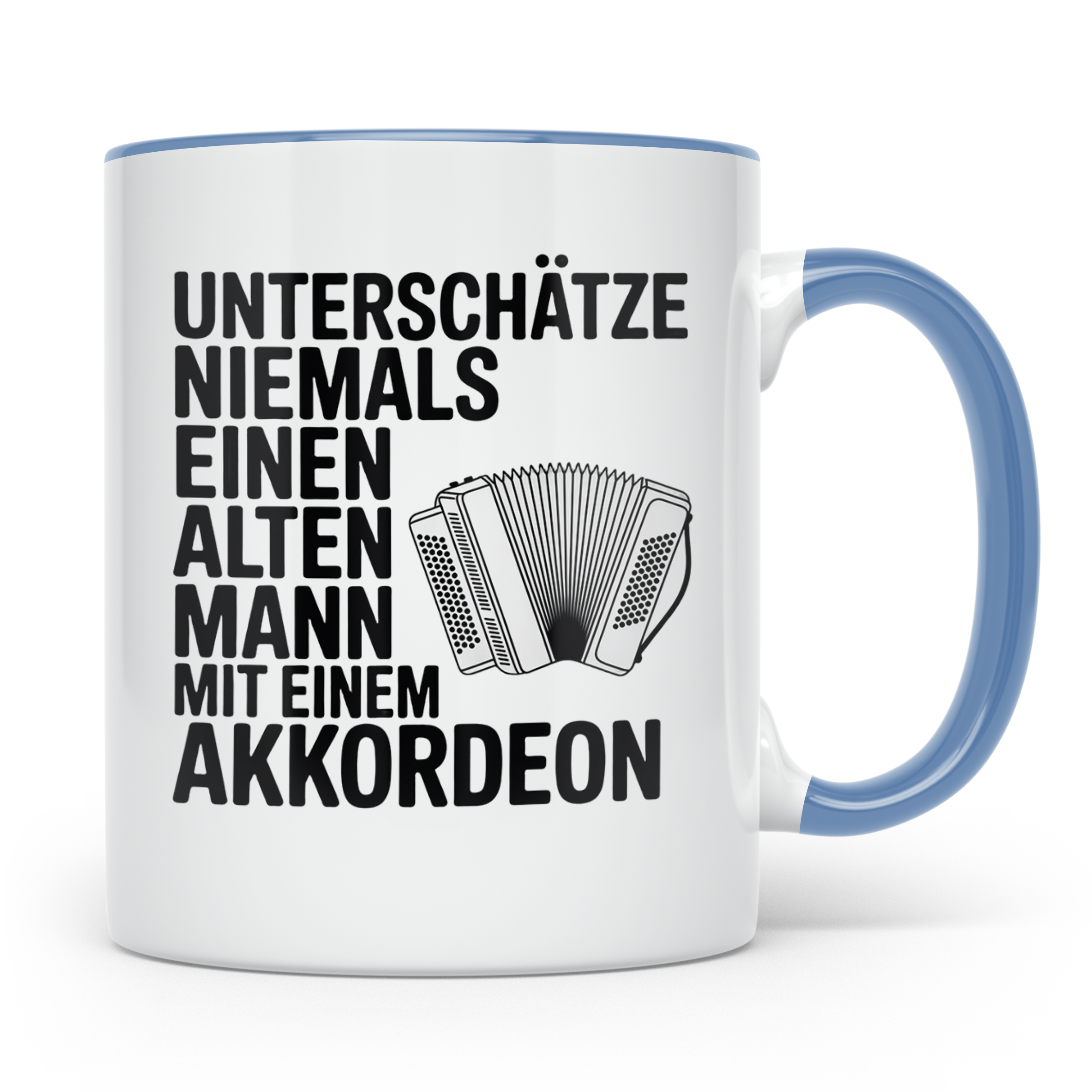 Akkordeon Tasse Alter Mann lustiger Spruch | Geschenk für Mu – Blau [farbe:blau]