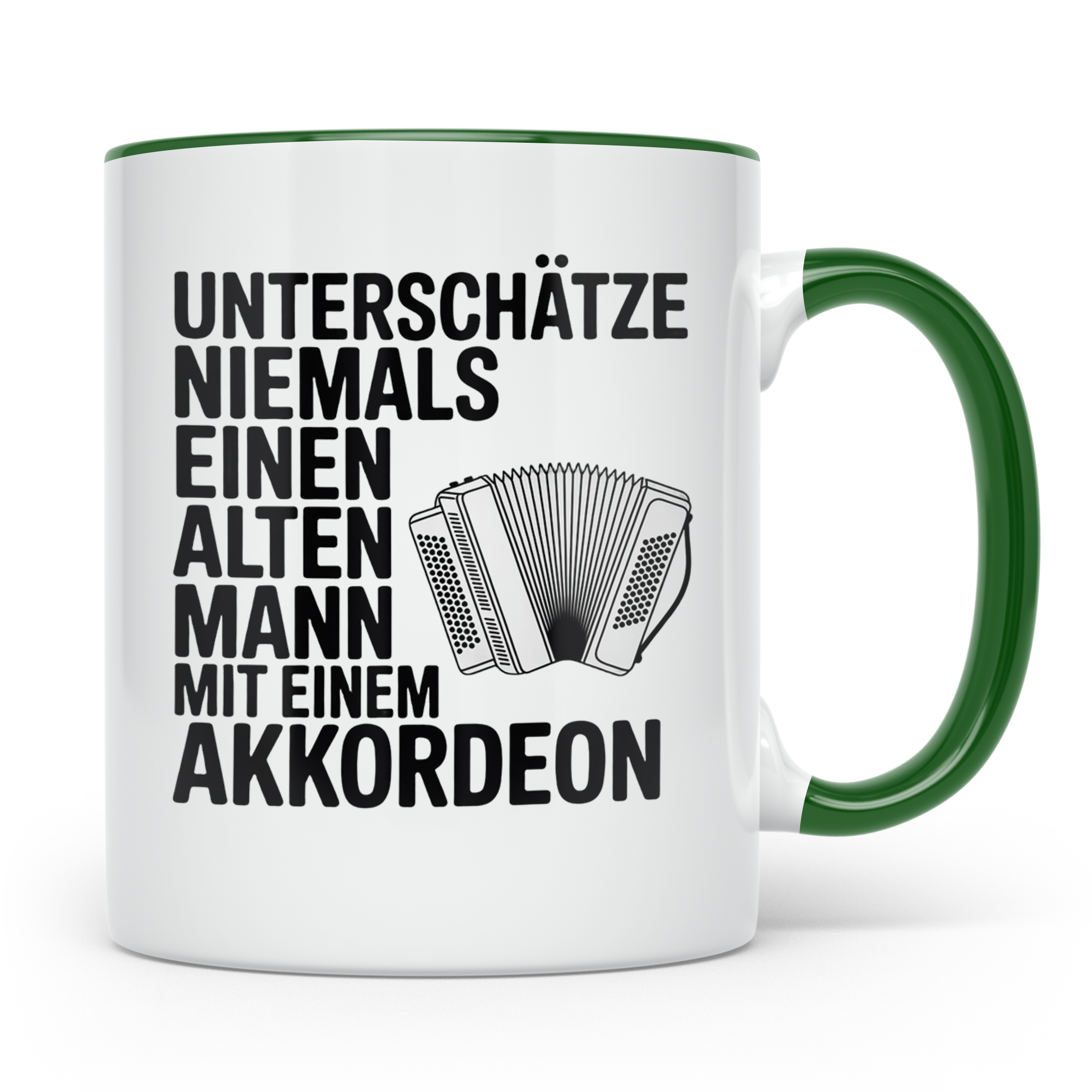 Akkordeon Tasse Alter Mann lustiger Spruch | Geschenk für Mu – Grün [farbe:grün]