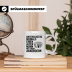 Akkordeon Tasse Alter Mann lustiger Spruch | Geschenk für Mu – Weiß [farbe:weiß]