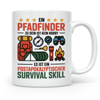 Pfadfinder Tasse mit Spruch Survival Skill, Geschenk für Sco – Weiß [farbe:weiß]