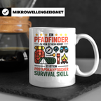Pfadfinder Tasse mit Spruch Survival Skill, Geschenk für Sco – Weiß [farbe:weiß]