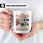 Pfadfinder Tasse mit Spruch Survival Skill, Geschenk für Sco – Weiß [farbe:weiß]