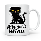 Mir doch Miau Tasse mit böser schwarzer Katze, sarkastischer – Weiß [farbe:weiß]
