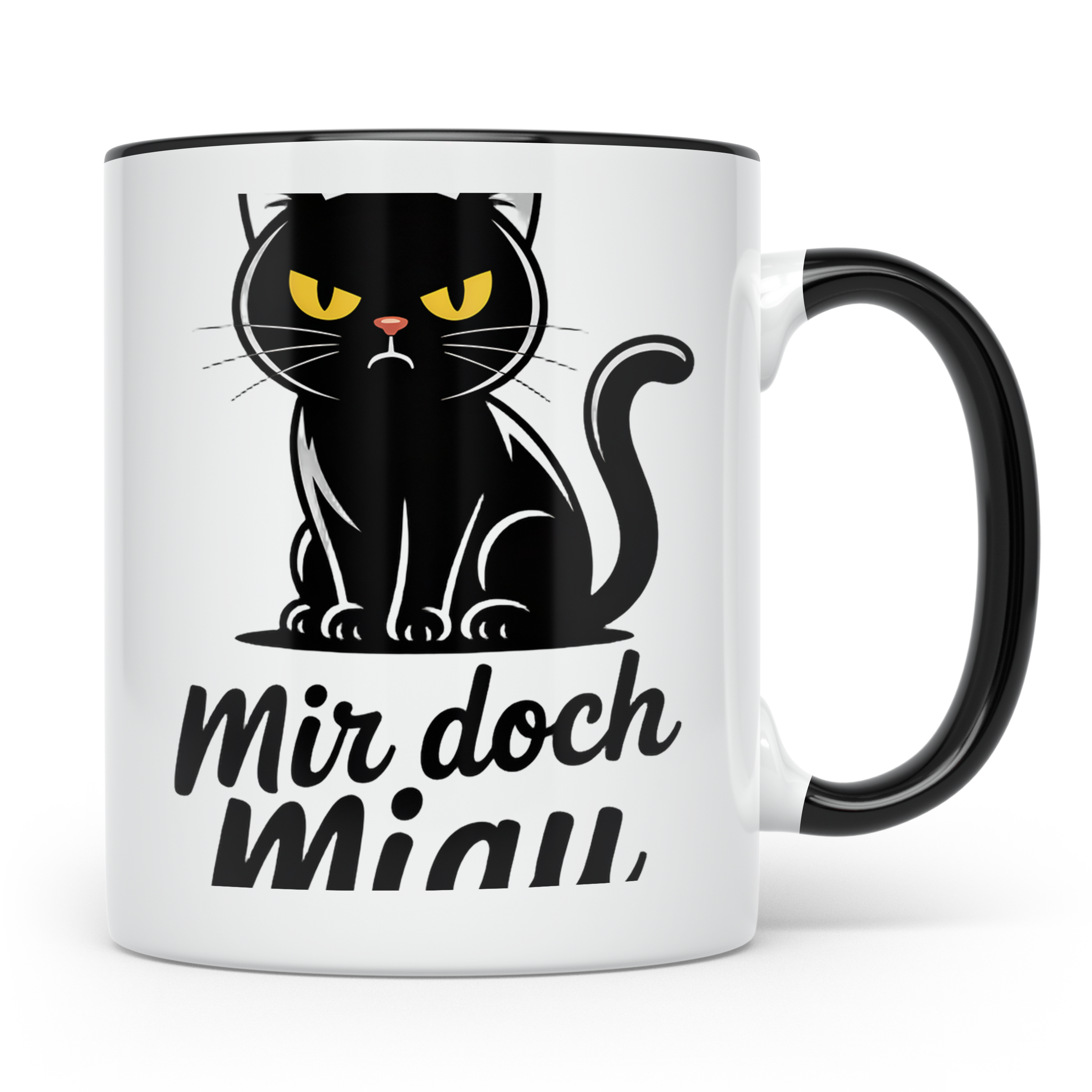 Mir doch Miau Tasse mit böser schwarzer Katze, sarkastischer – Schwarz [farbe:schwarz]