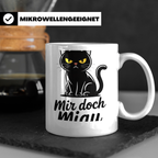 Mir doch Miau Tasse mit böser schwarzer Katze, sarkastischer – Weiß [farbe:weiß]
