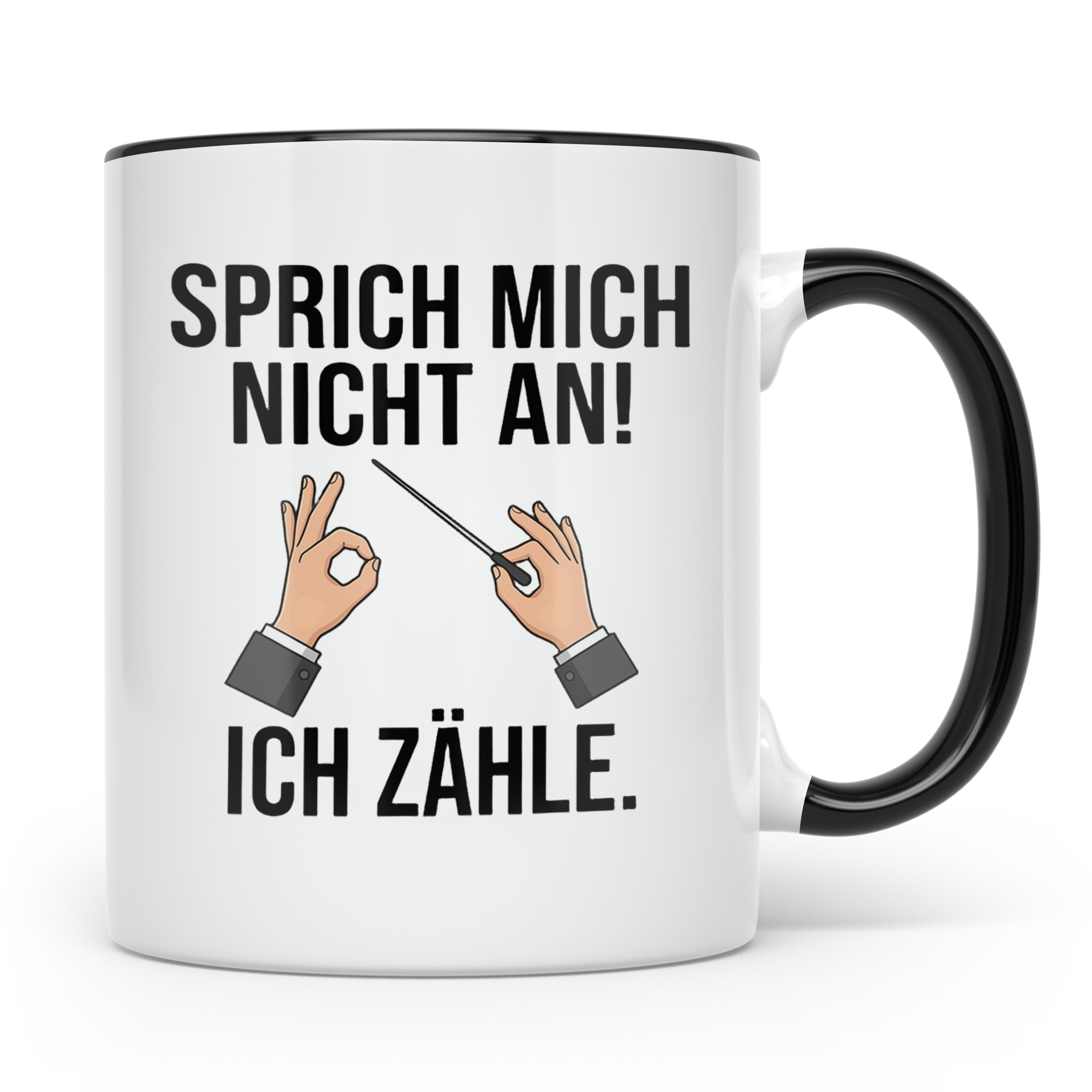 Dirigenten Tasse Sprich mich nicht an ich zähle, Musiker Ges – Schwarz [farbe:schwarz]