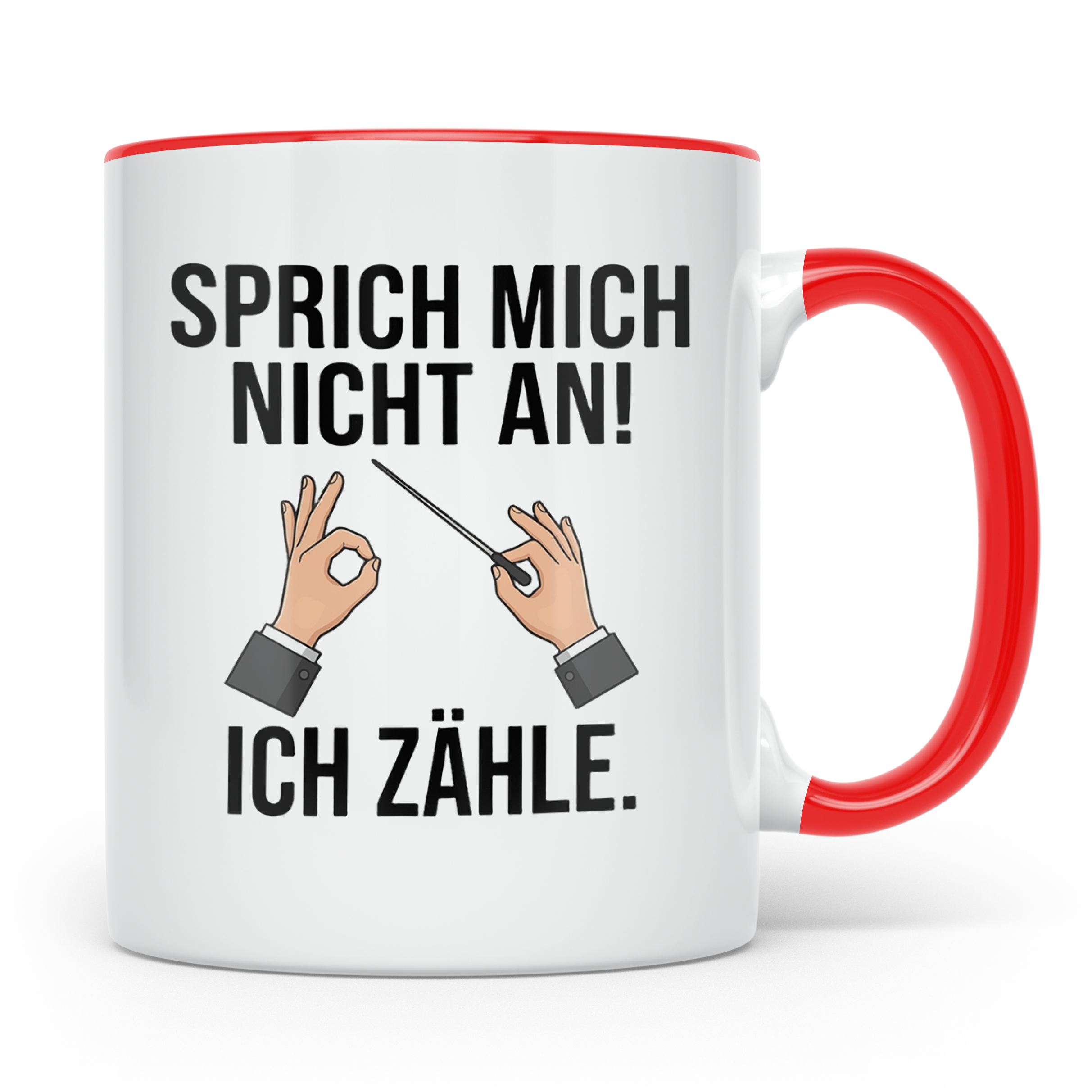 Dirigenten Tasse Sprich mich nicht an ich zähle, Musiker Ges – Rot [farbe:rot]