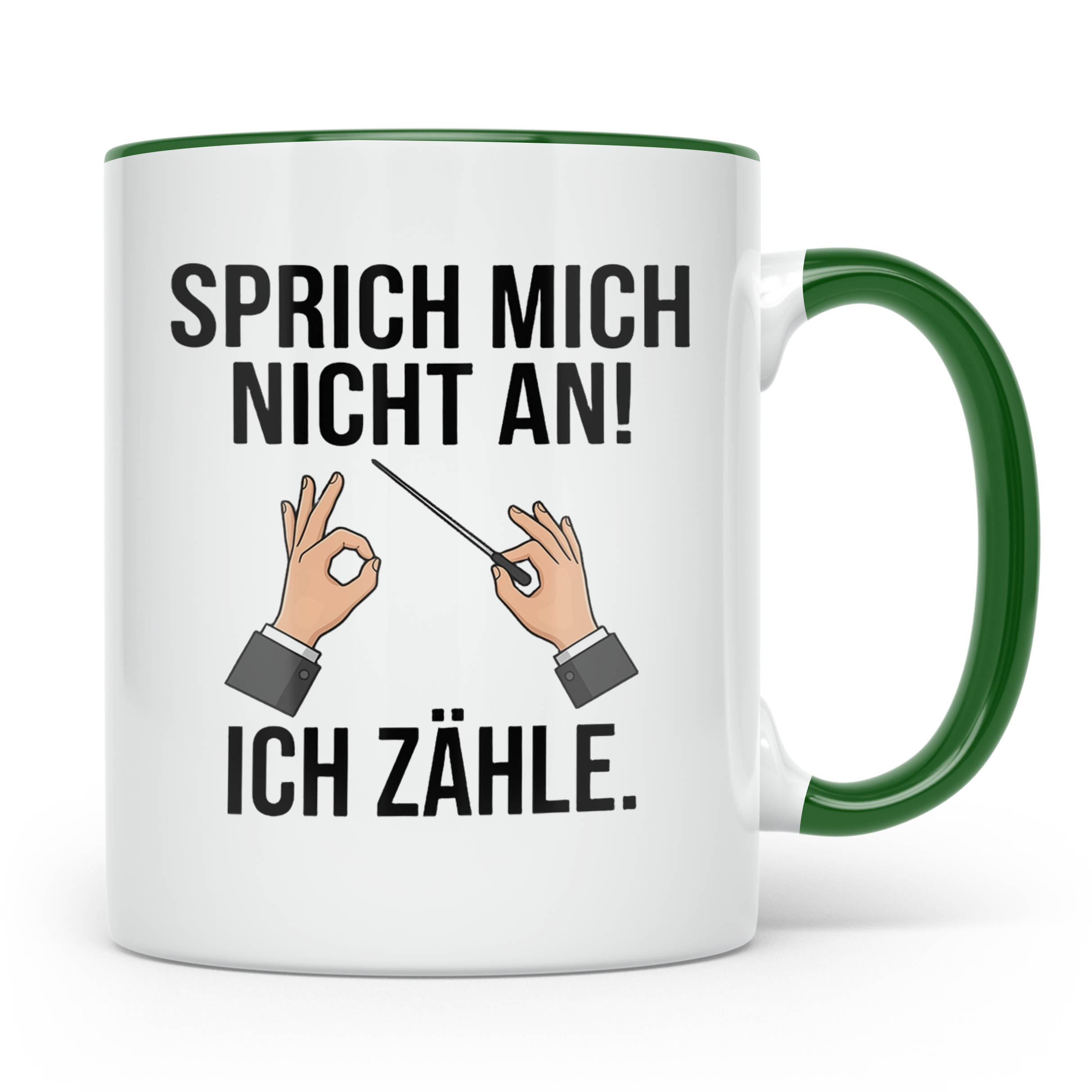 Dirigenten Tasse Sprich mich nicht an ich zähle, Musiker Ges – Grün [farbe:grün]