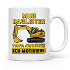 Mini Bauleiter Tasse für Papa Baggerfahrer Geschenk Vater vo – Weiß [farbe:weiß]