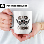 Biker Tasse 'werden nicht grau das ist Chrom' | Lustiges Mot – Weiß [farbe:weiß]