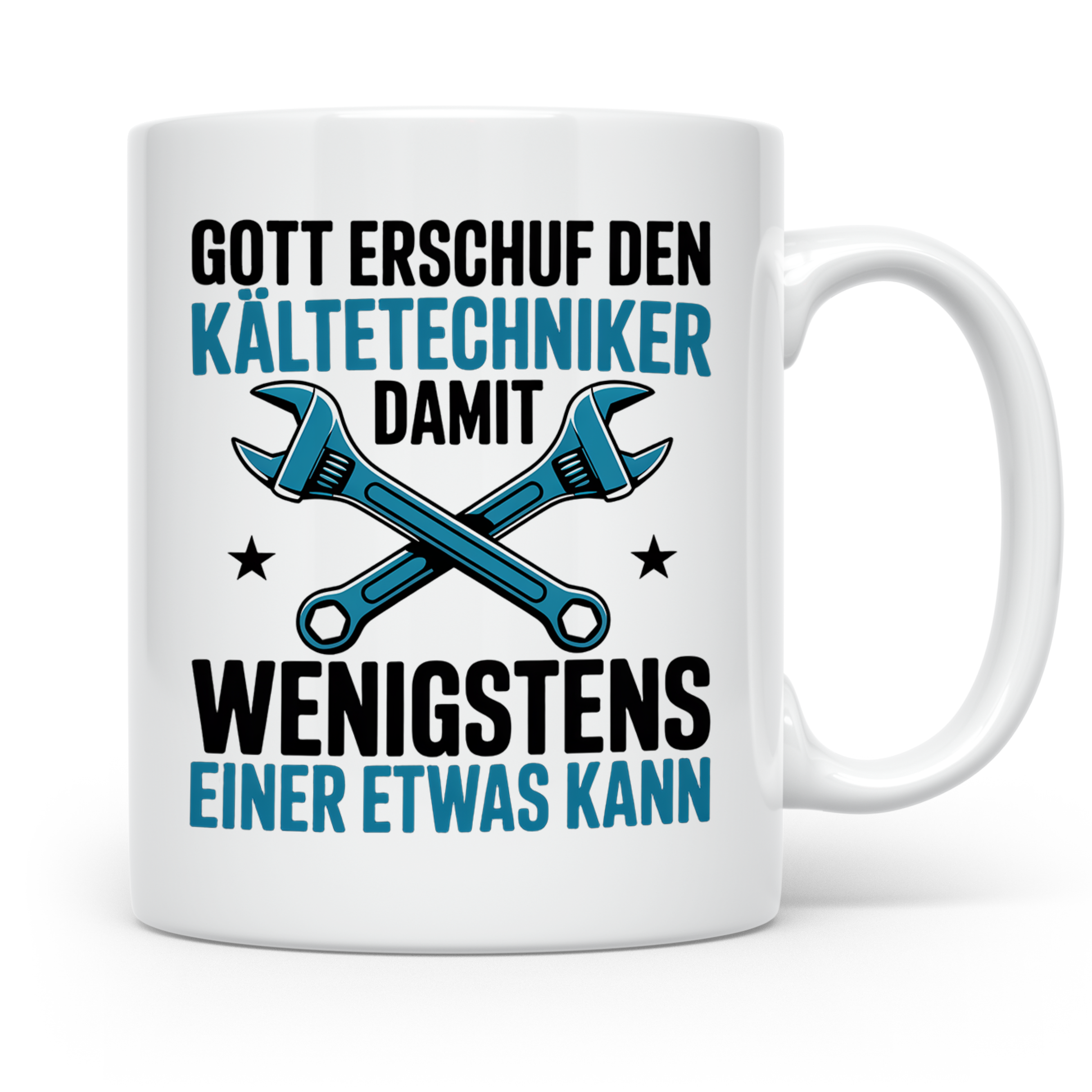 Kältetechniker Tasse Gott erschuf Spruch Kaffeebecher Gesche – Weiß [farbe:weiß]