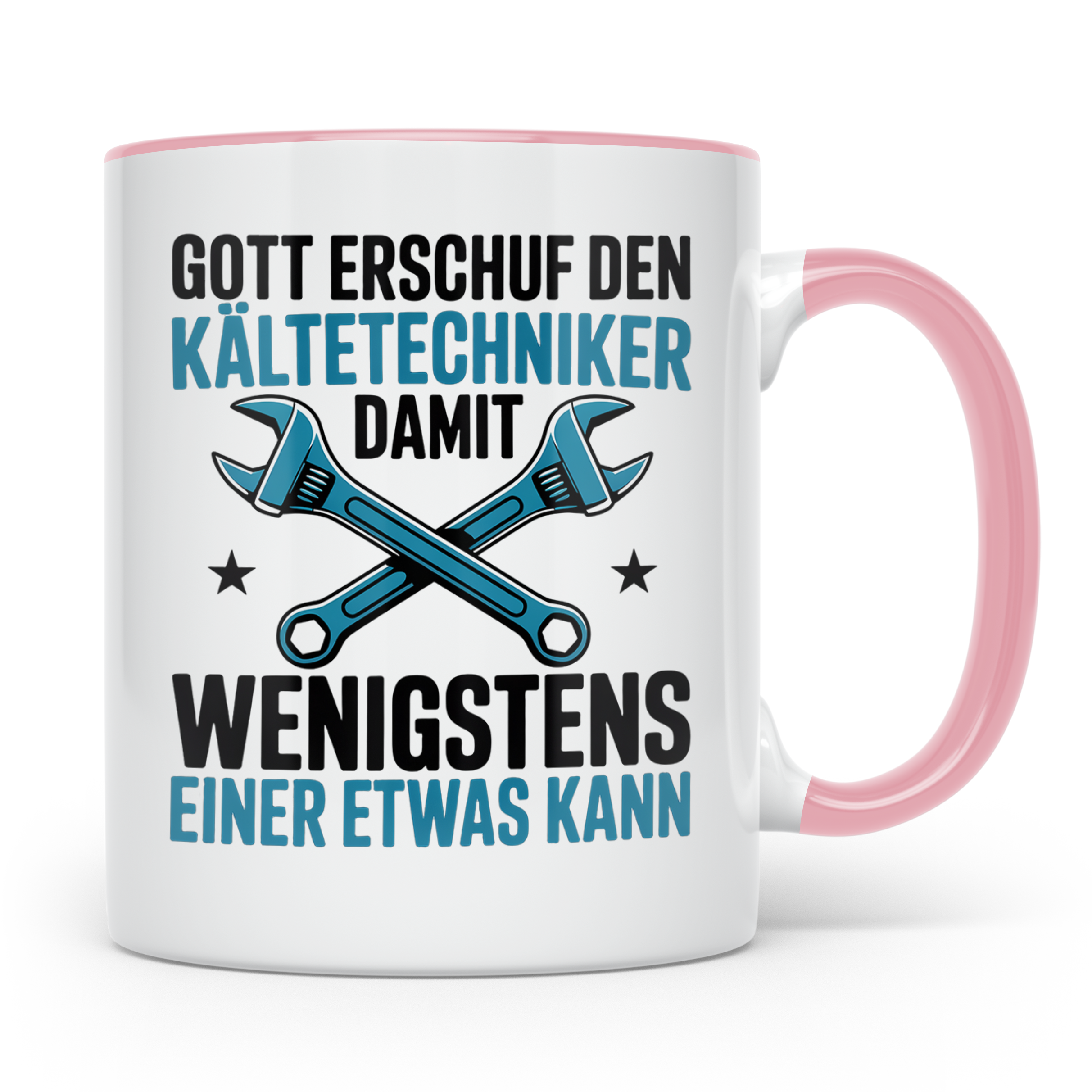 Kältetechniker Tasse Gott erschuf Spruch Kaffeebecher Gesche – Rosa [farbe:rosa]