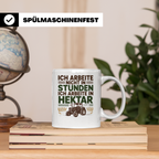 Landwirt Tasse Ich arbeite in Hektar Spruch, Geschenk für Ba – Weiß [farbe:weiß]
