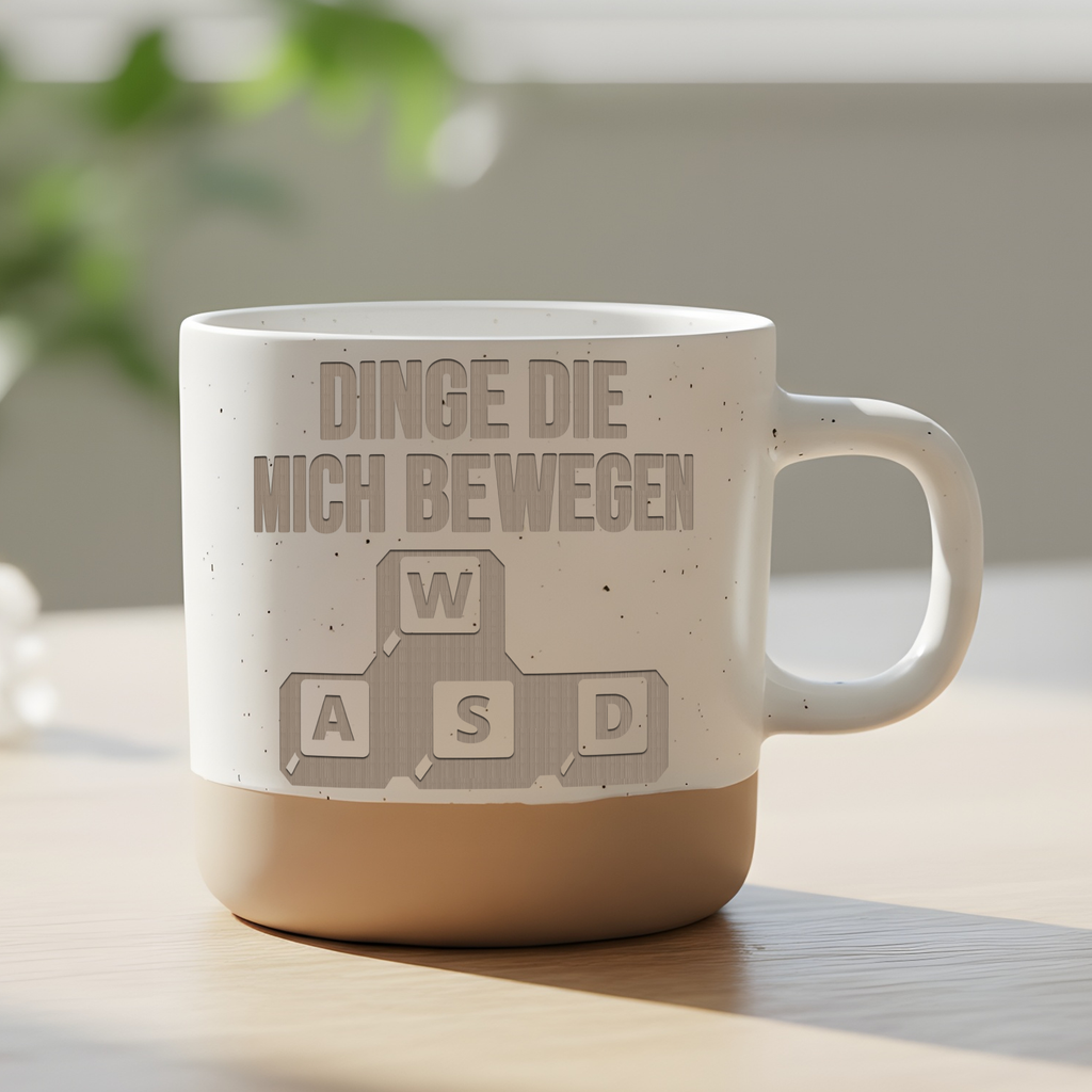 Lustige Gamer Tasse mit Spruch Dinge die mich bewegen WASD Zocker Gesc – Bild 6