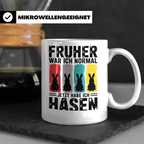 Hasen Tasse Früher war ich normal jetzt habe ich Hasen lusti – Weiß [farbe:weiß]