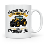 Landwirt Tasse mit Traktor Spruch Landwirtschaft ist Verantw – Weiß [farbe:weiß]