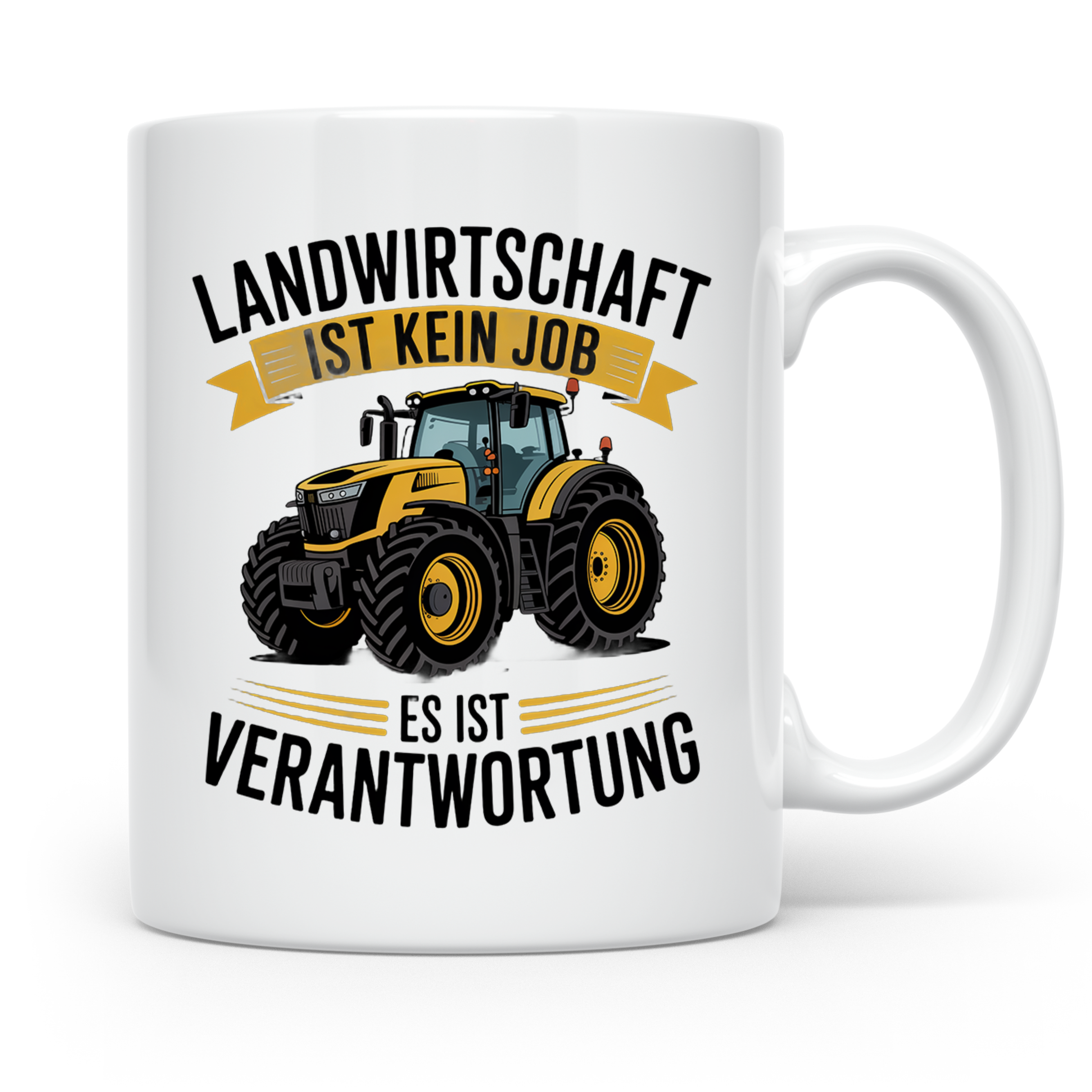 Landwirt Tasse mit Traktor Spruch Landwirtschaft ist Verantw – Weiß [farbe:weiß]