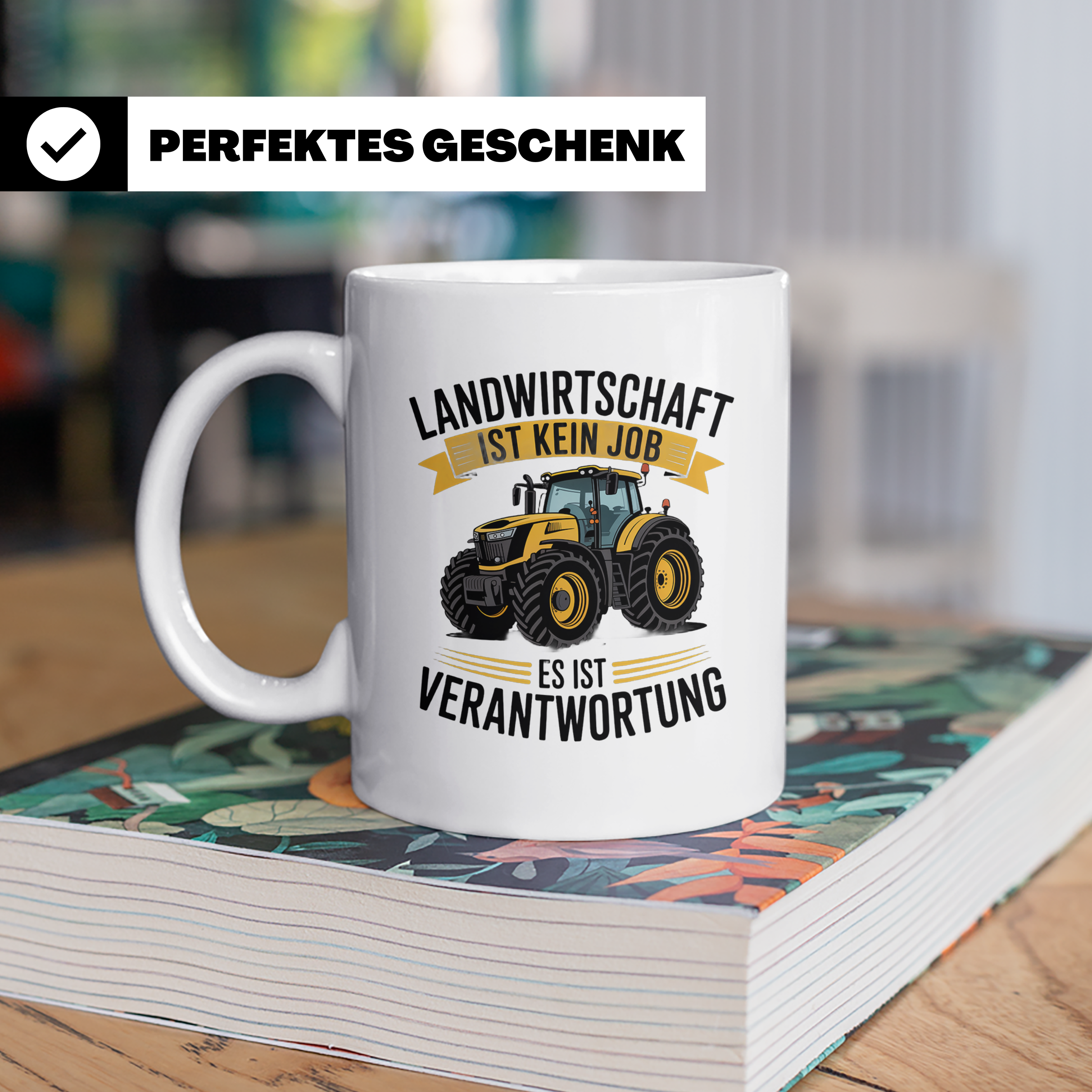 Landwirt Tasse mit Traktor Spruch Landwirtschaft ist Verantw – Weiß [farbe:weiß]