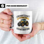 Landwirt Tasse mit Traktor Spruch Landwirtschaft ist Verantw – Weiß [farbe:weiß]