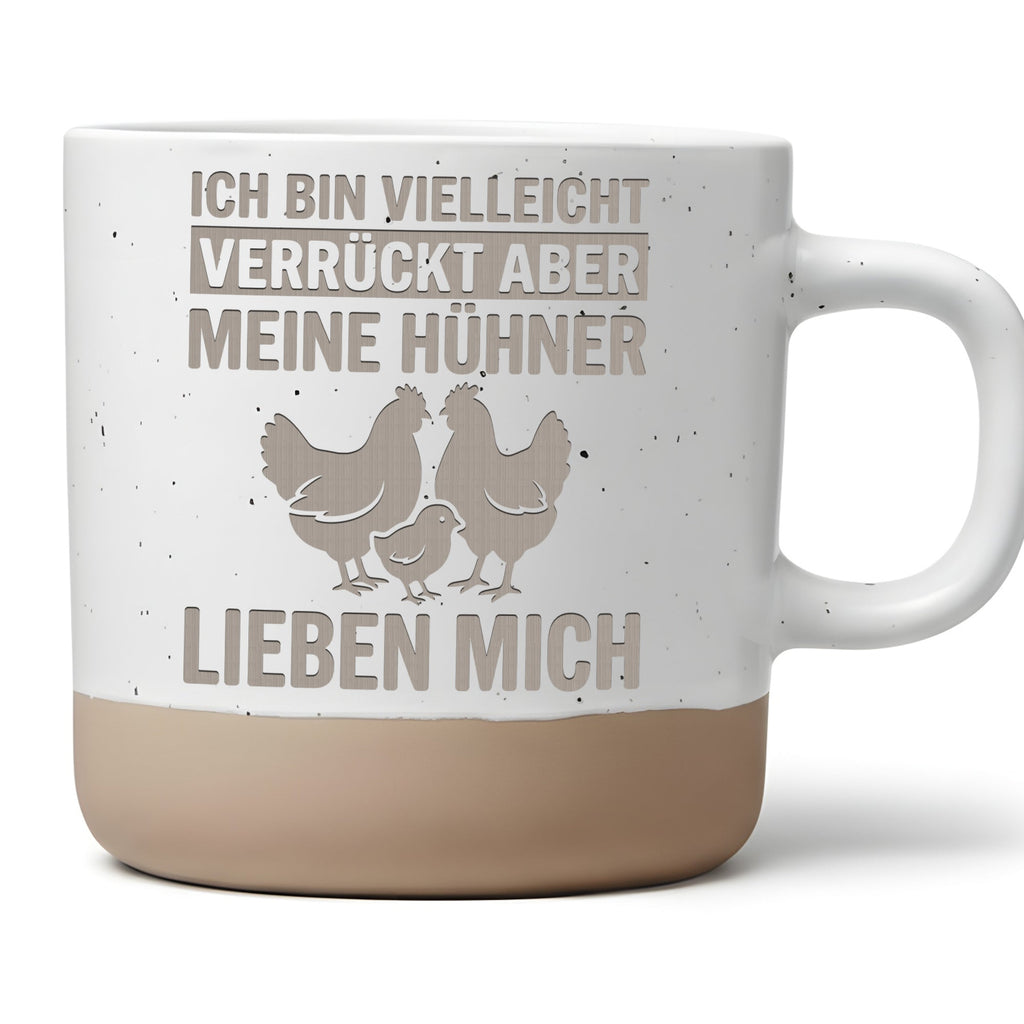 Hühner Tasse Lustig Ich bin vielleicht verrückt aber meine Hühner lieb – Bild 1