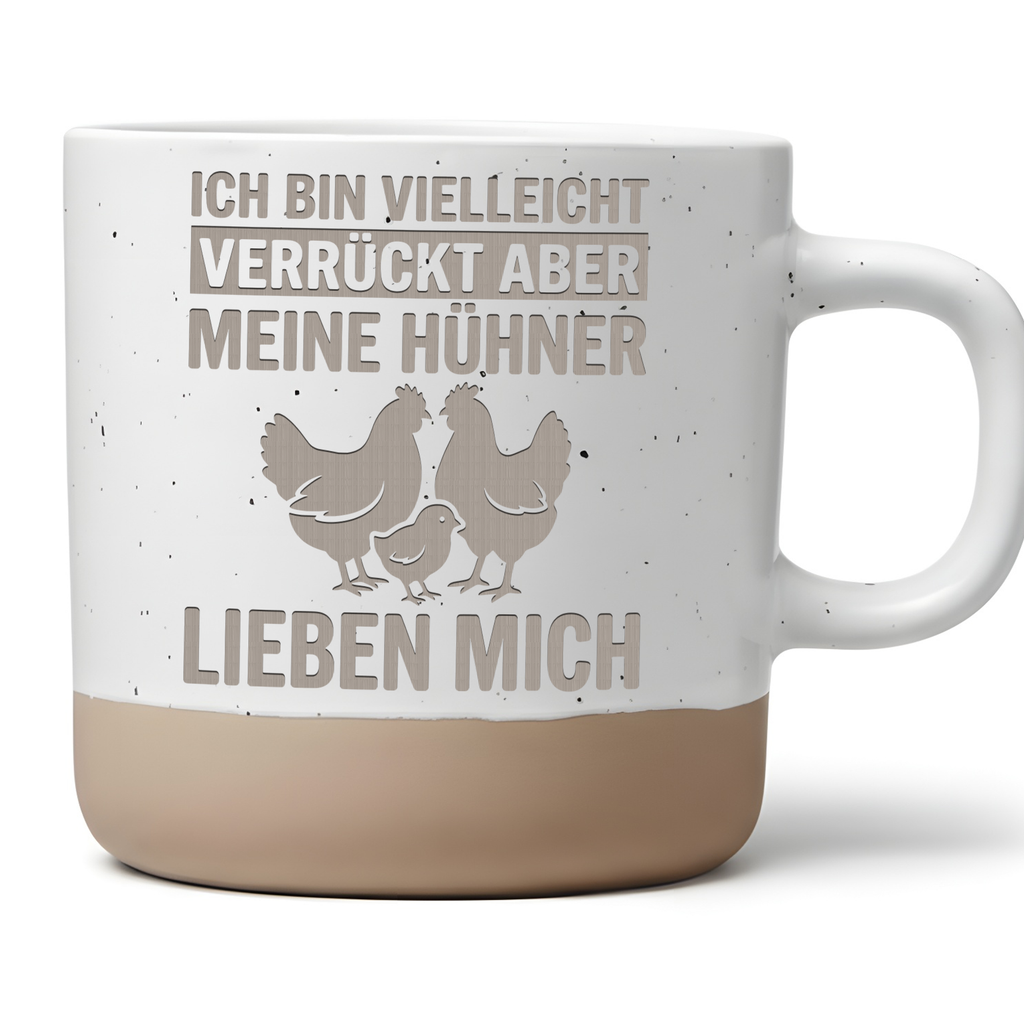 Hühner Tasse Lustig Ich bin vielleicht verrückt aber meine Hühner lieb – Bild 1