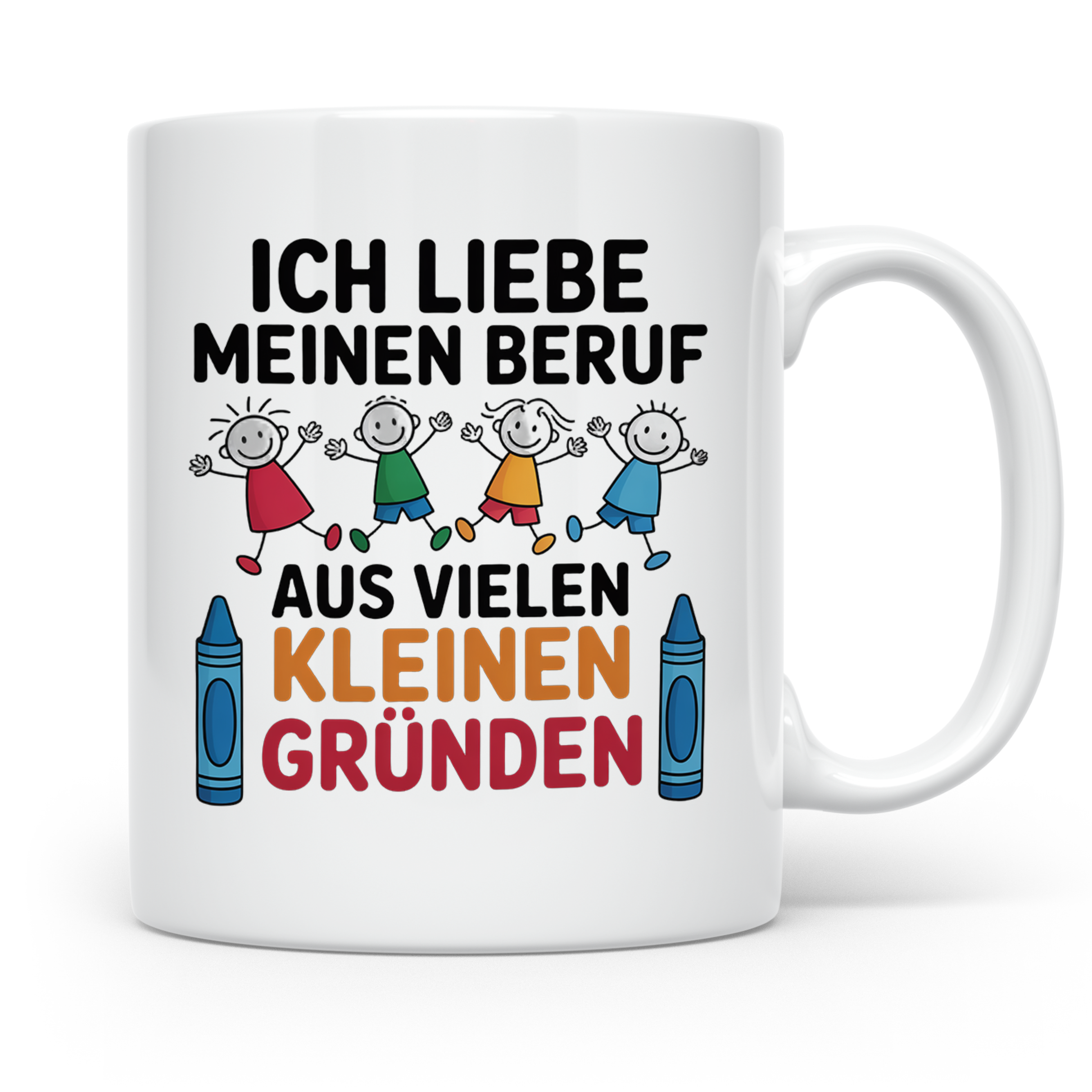Erzieherin Tasse mit Spruch Ich liebe meinen Beruf Geschenk  – Weiß [farbe:weiß]