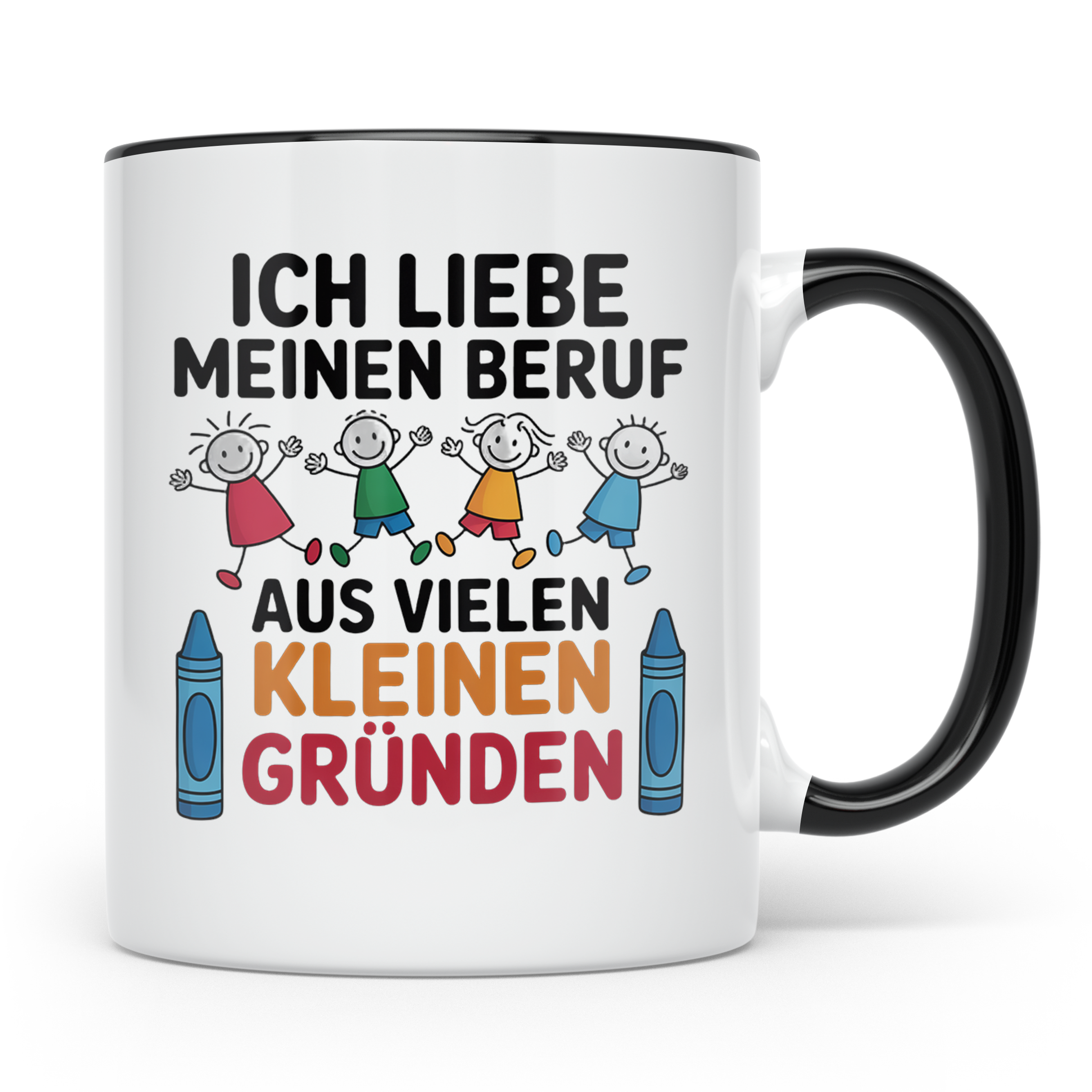 Erzieherin Tasse mit Spruch Ich liebe meinen Beruf Geschenk  – Schwarz [farbe:schwarz]