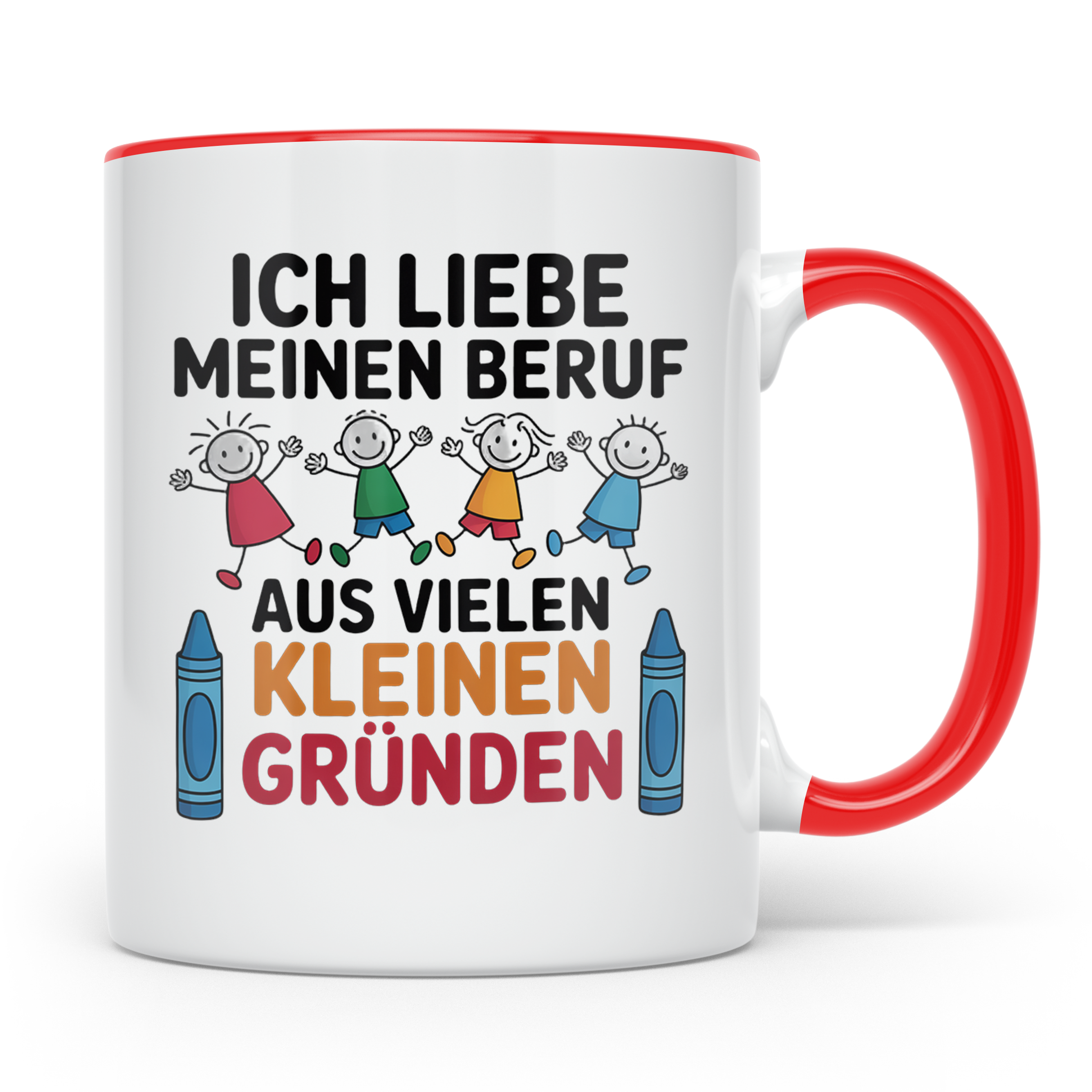 Erzieherin Tasse mit Spruch Ich liebe meinen Beruf Geschenk  – Rot [farbe:rot]