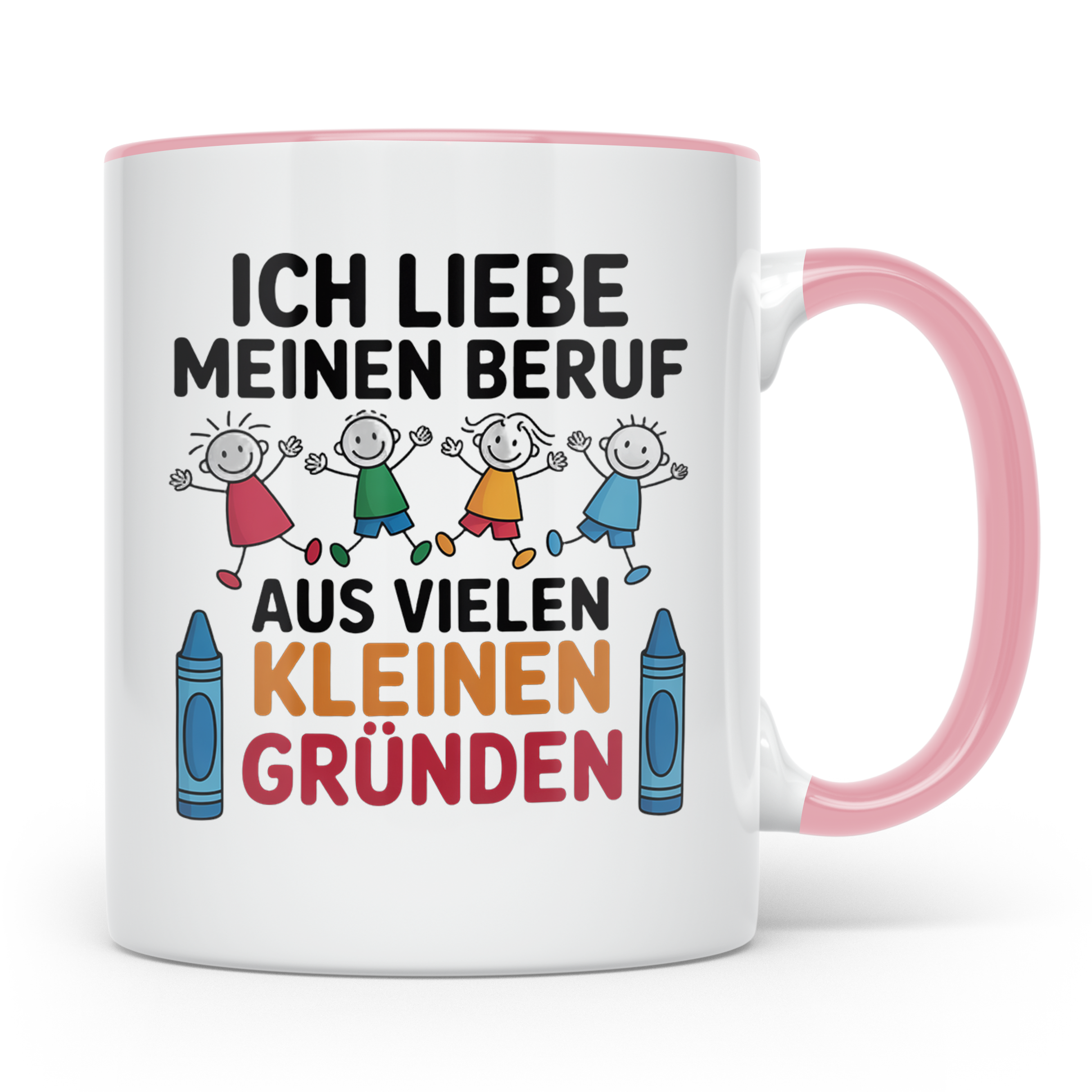 Erzieherin Tasse mit Spruch Ich liebe meinen Beruf Geschenk  – Rosa [farbe:rosa]