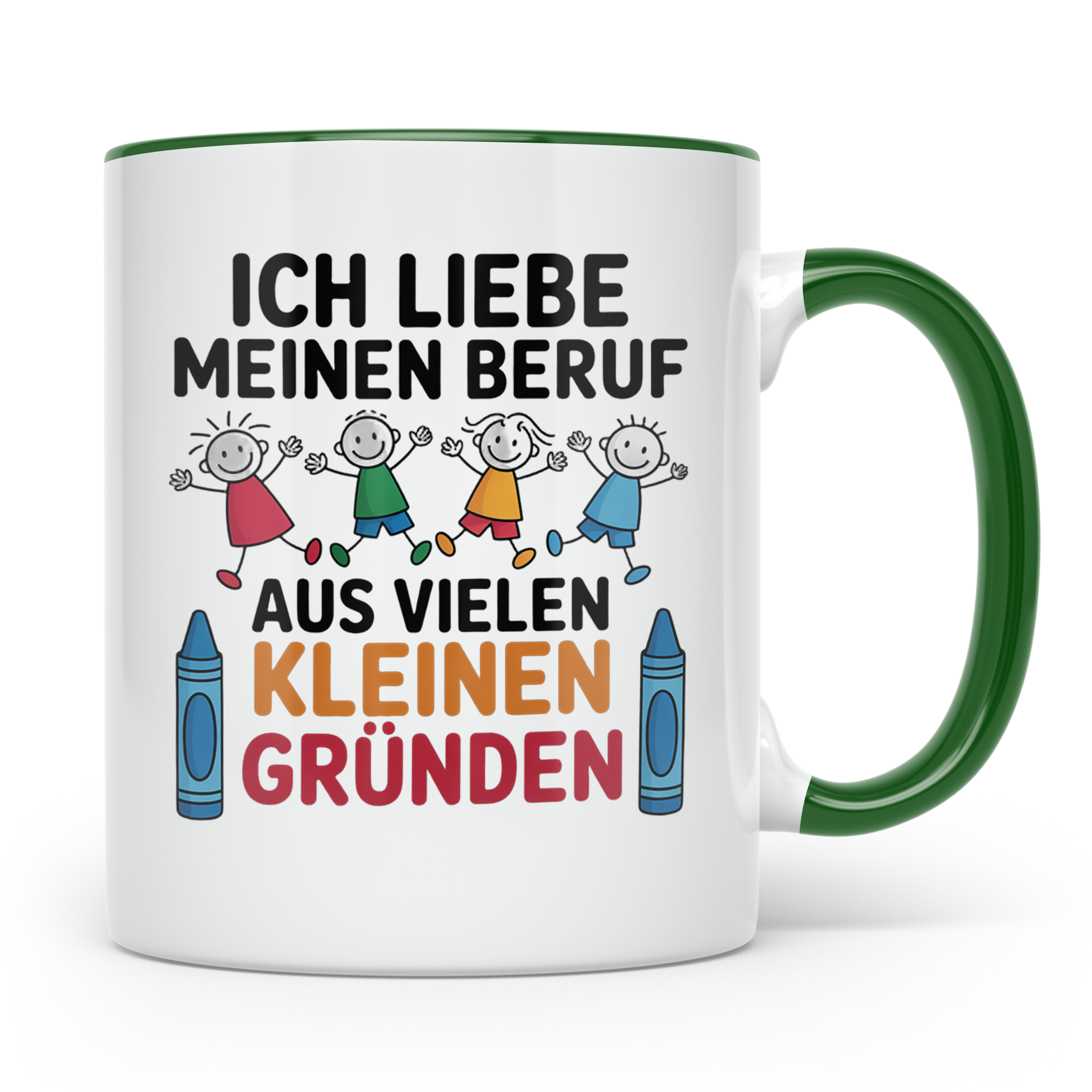 Erzieherin Tasse mit Spruch Ich liebe meinen Beruf Geschenk  – Grün [farbe:grün]