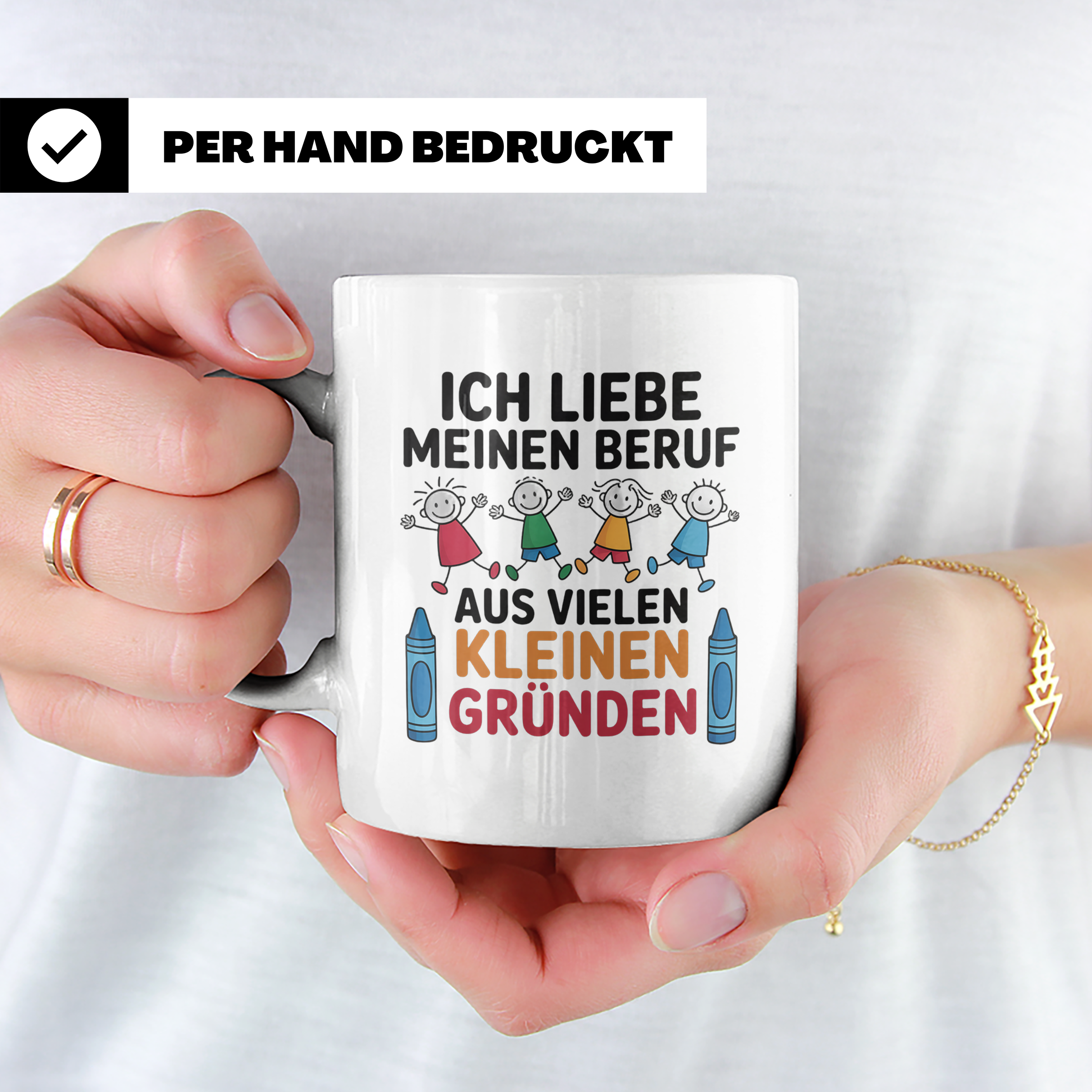 Erzieherin Tasse mit Spruch Ich liebe meinen Beruf Geschenk  – Weiß [farbe:weiß]