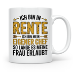Rentner Tasse mit Spruch Ich bin mein eigener Chef | Geschen – Weiß [farbe:weiß]