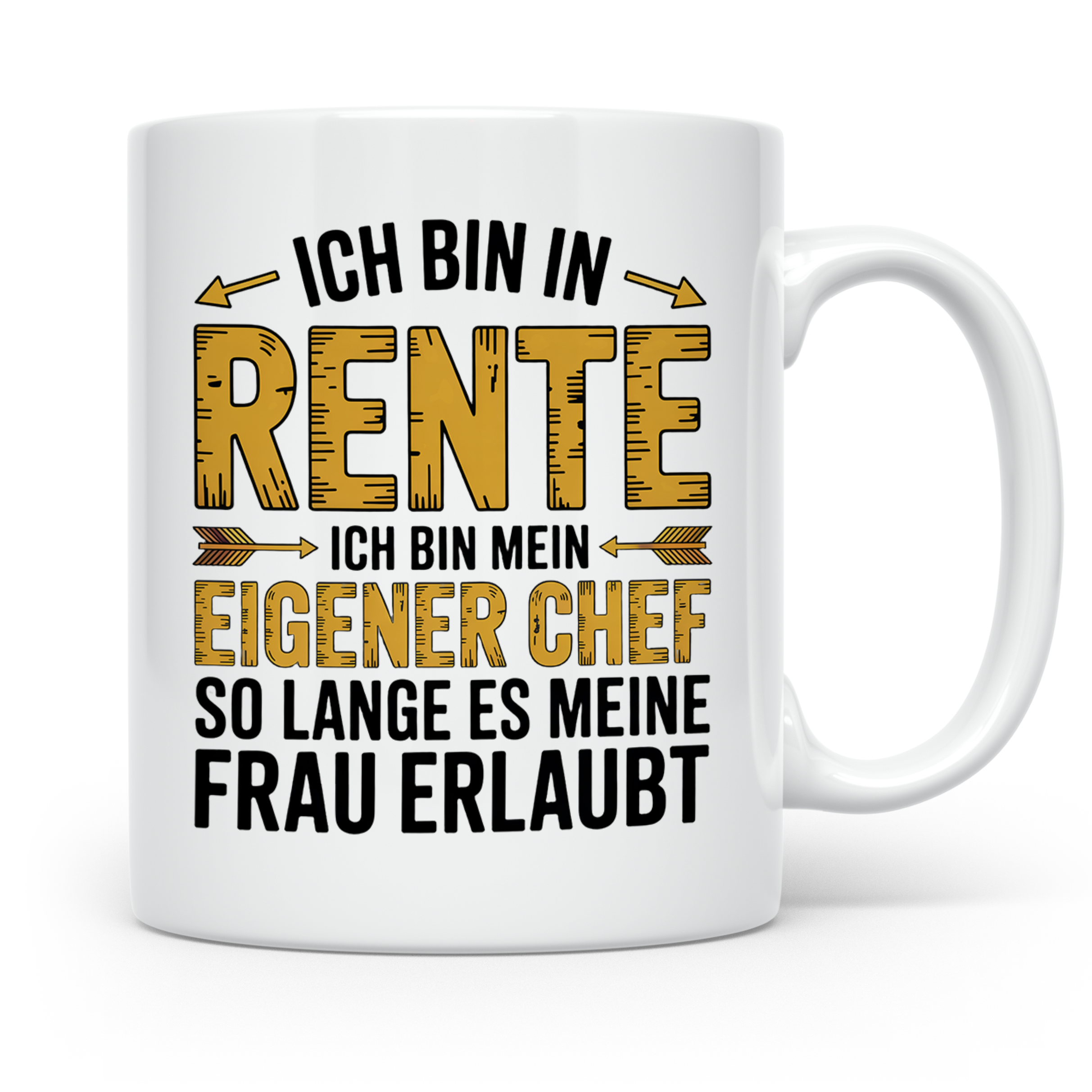 Rentner Tasse mit Spruch Ich bin mein eigener Chef | Geschen – Weiß [farbe:weiß]