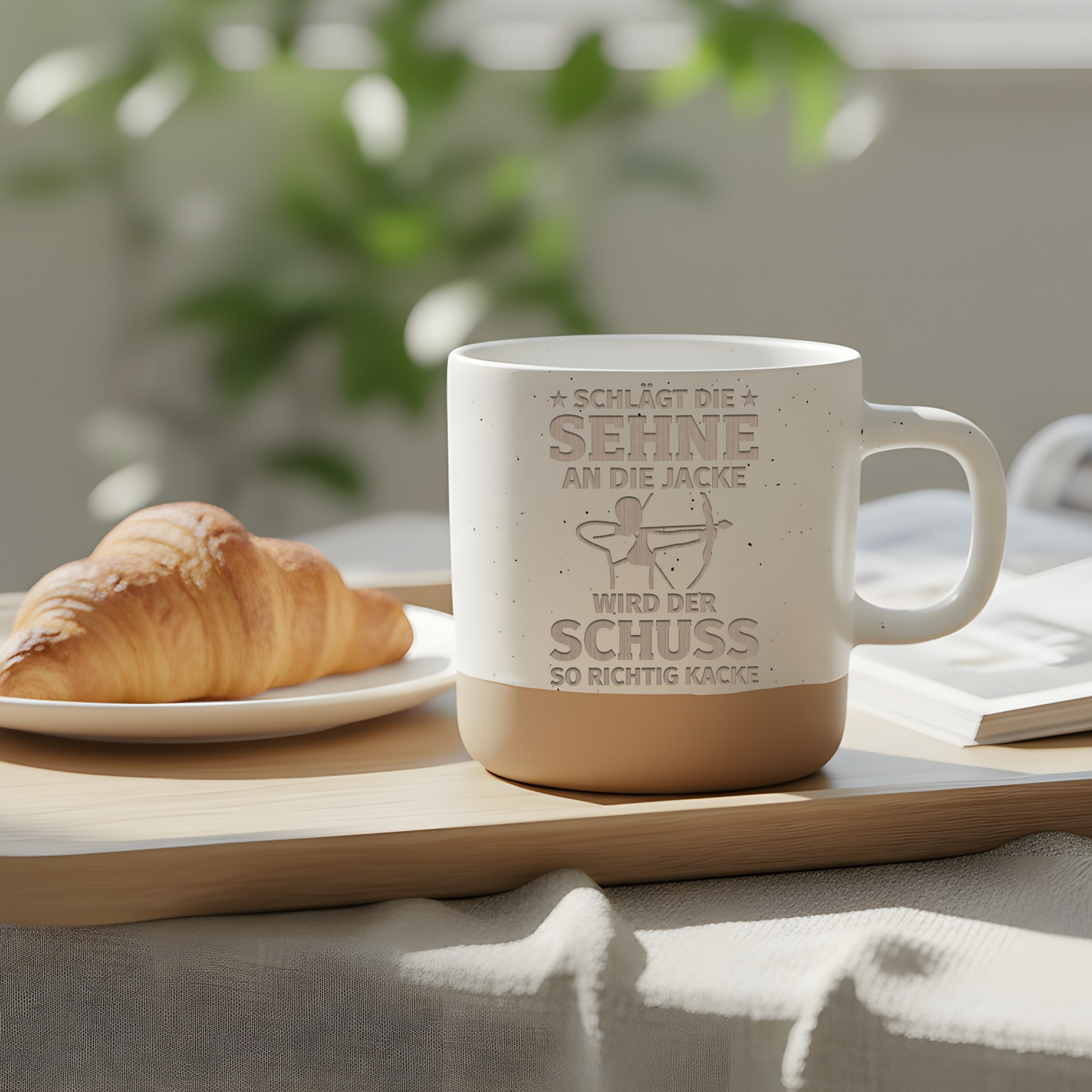 Bogenschießen Tasse Lustig Schlägt die Sehne an die Jacke Geschenk Bog – Bild 4