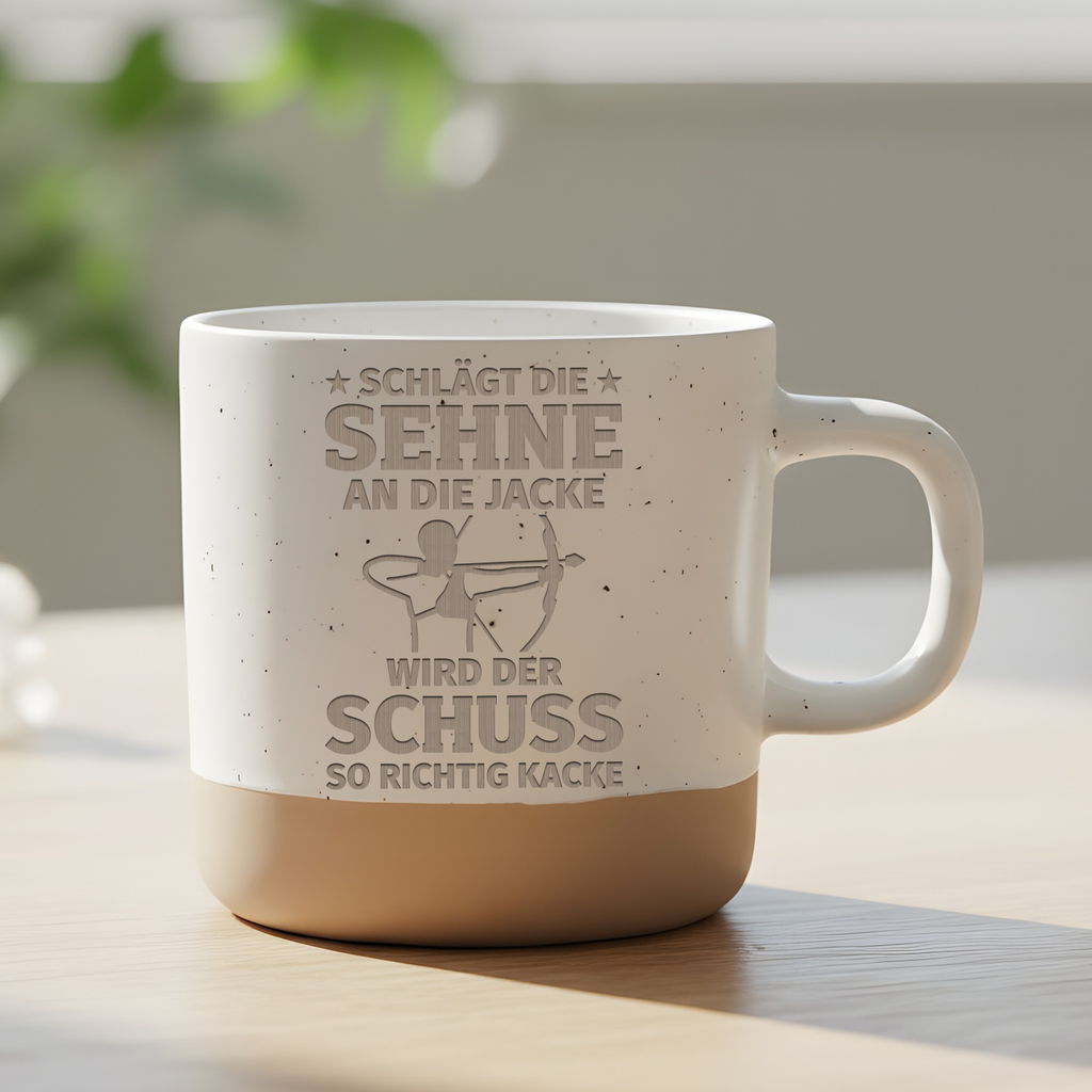 Bogenschießen Tasse Lustig Schlägt die Sehne an die Jacke Geschenk Bog – Bild 6