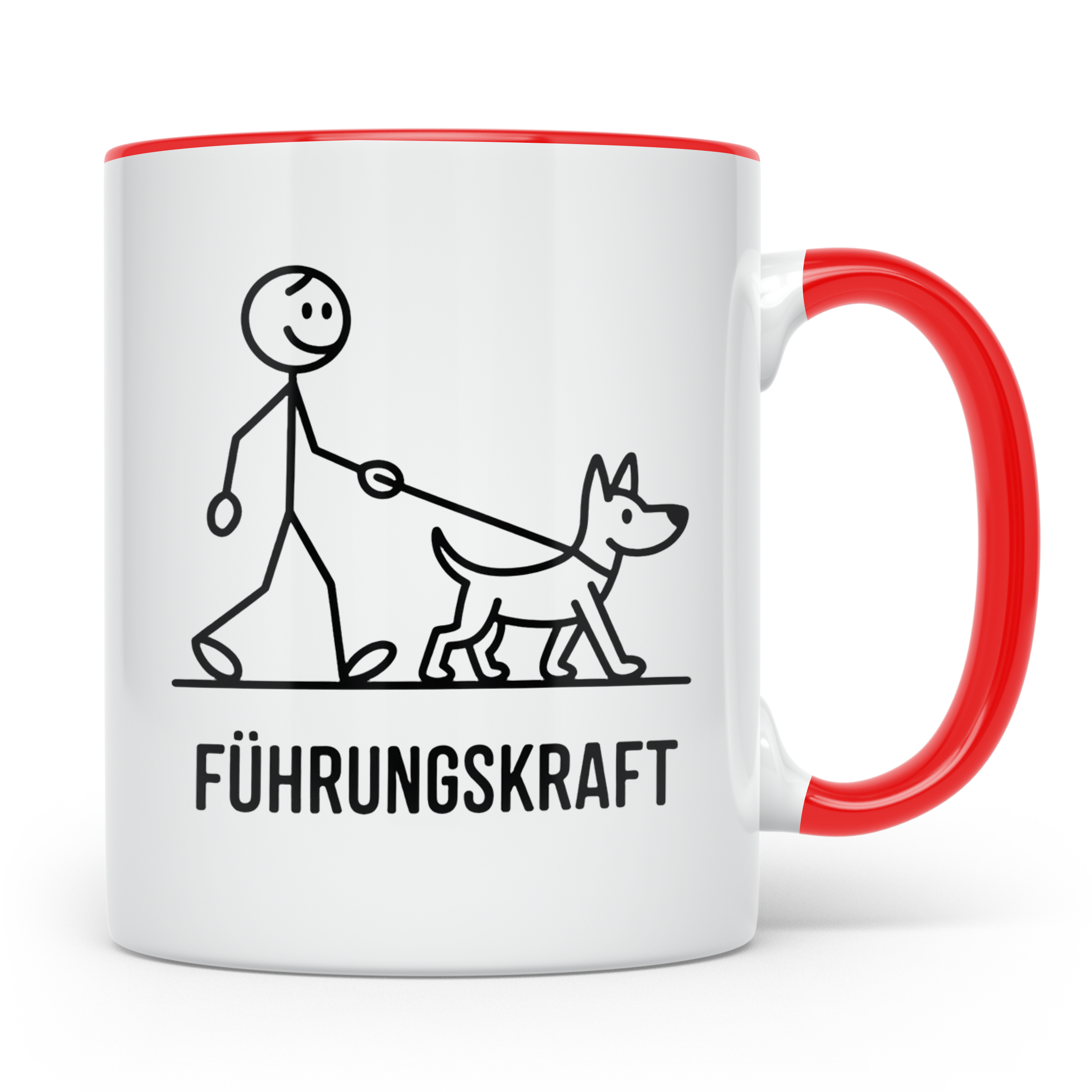 Führungskraft Tasse lustig für Hundebesitzer | Kaffeetasse C – Rot [farbe:rot]