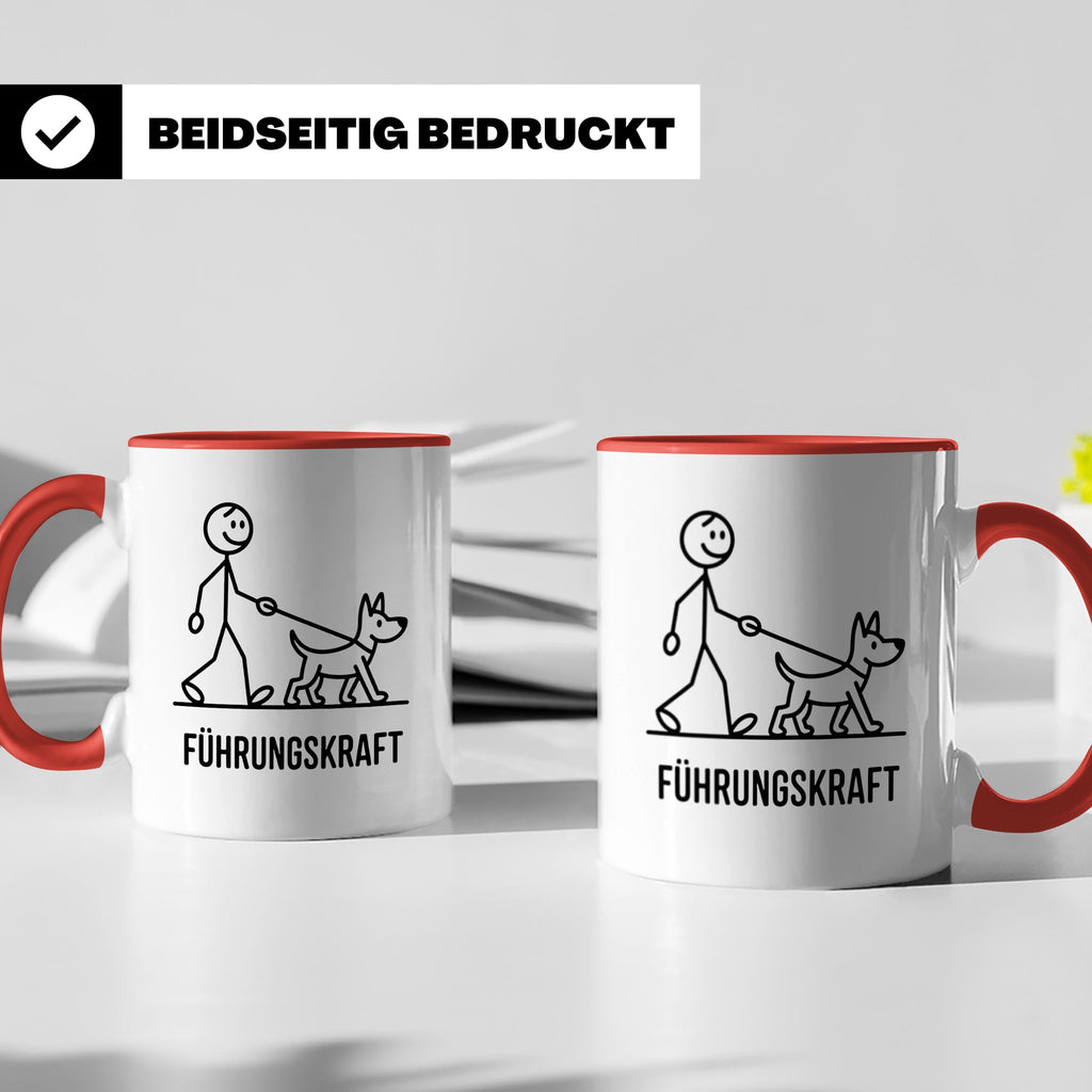 Führungskraft Tasse lustig für Hundebesitzer | Kaffeetasse C – Rot [farbe:rot]