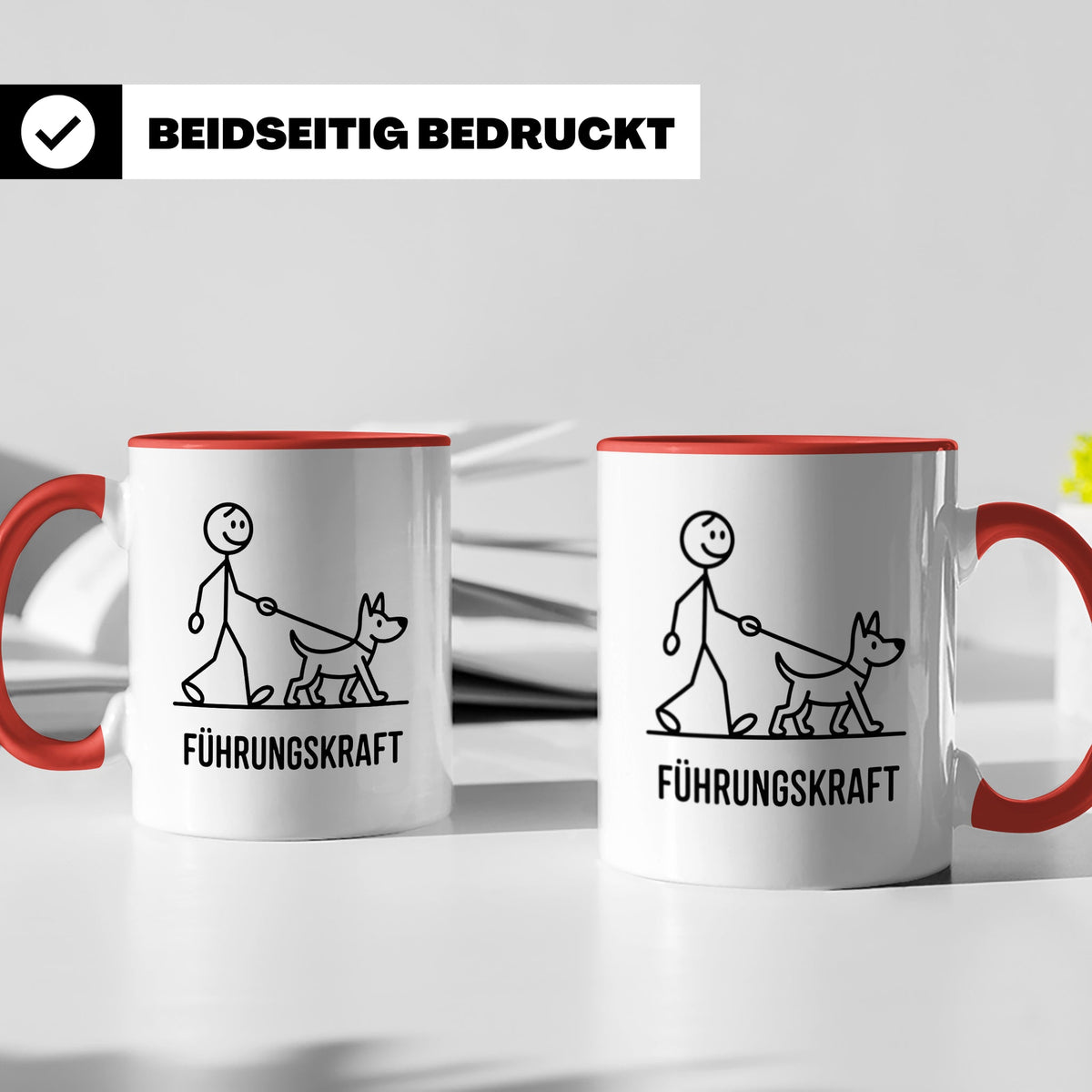 Führungskraft Tasse lustig für Hundebesitzer | Kaffeetasse C – Rot [farbe:rot]